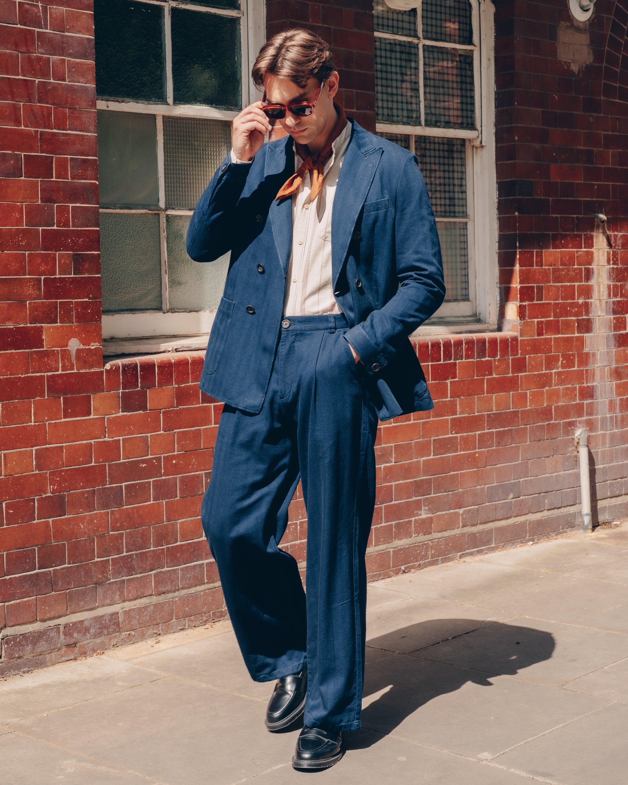 Double Breasted Faye Indigo Blue Suit
