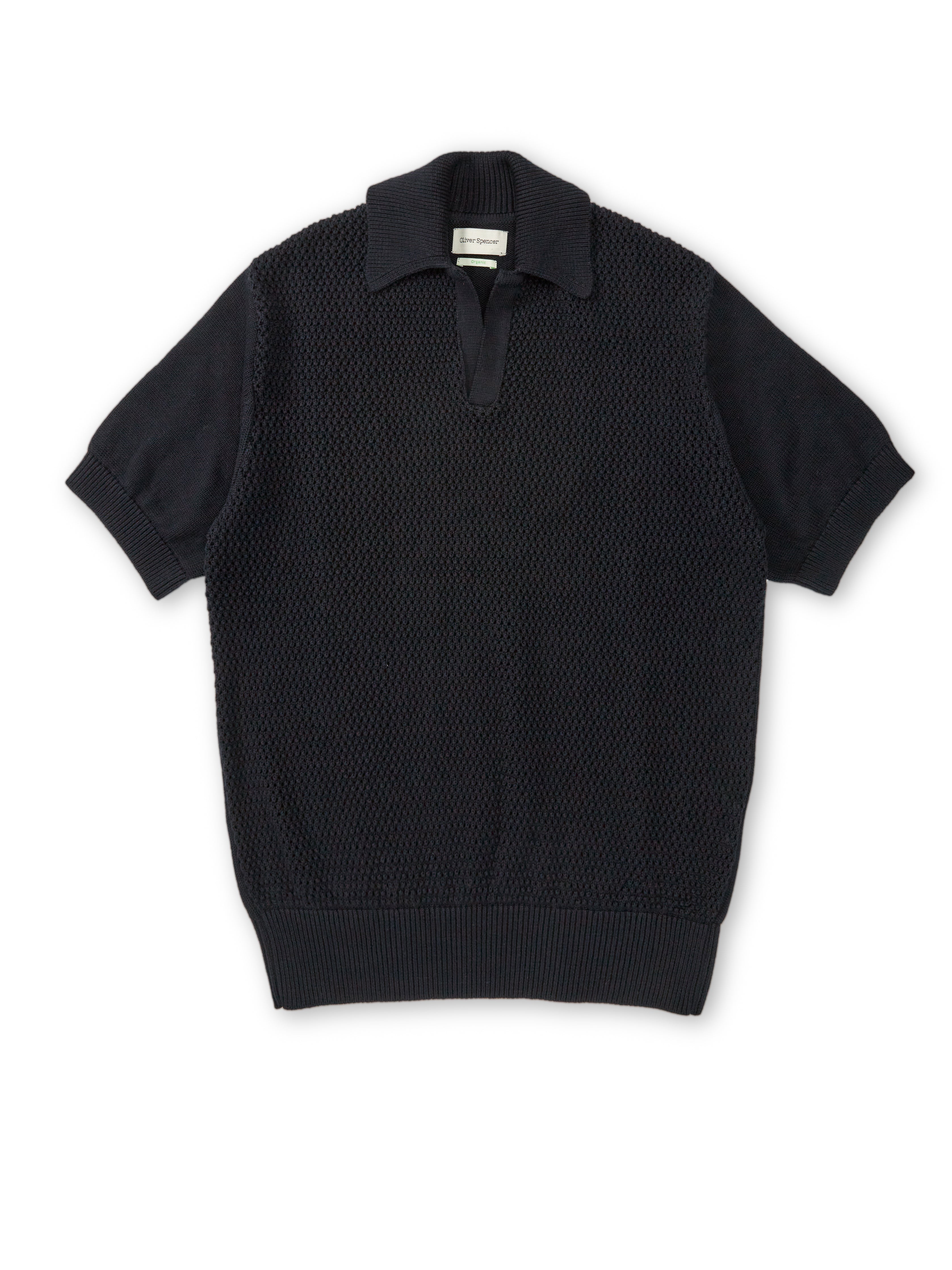 Short Sleeve Revere Cable Knit Shirt