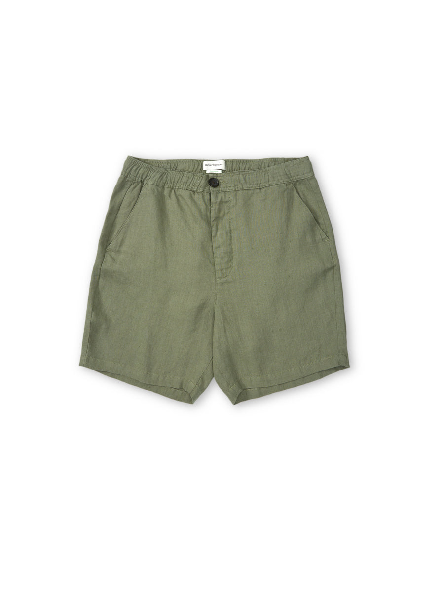 OLIVER SPENCER Osborne Straight-Leg Checked Organic Linen Shorts