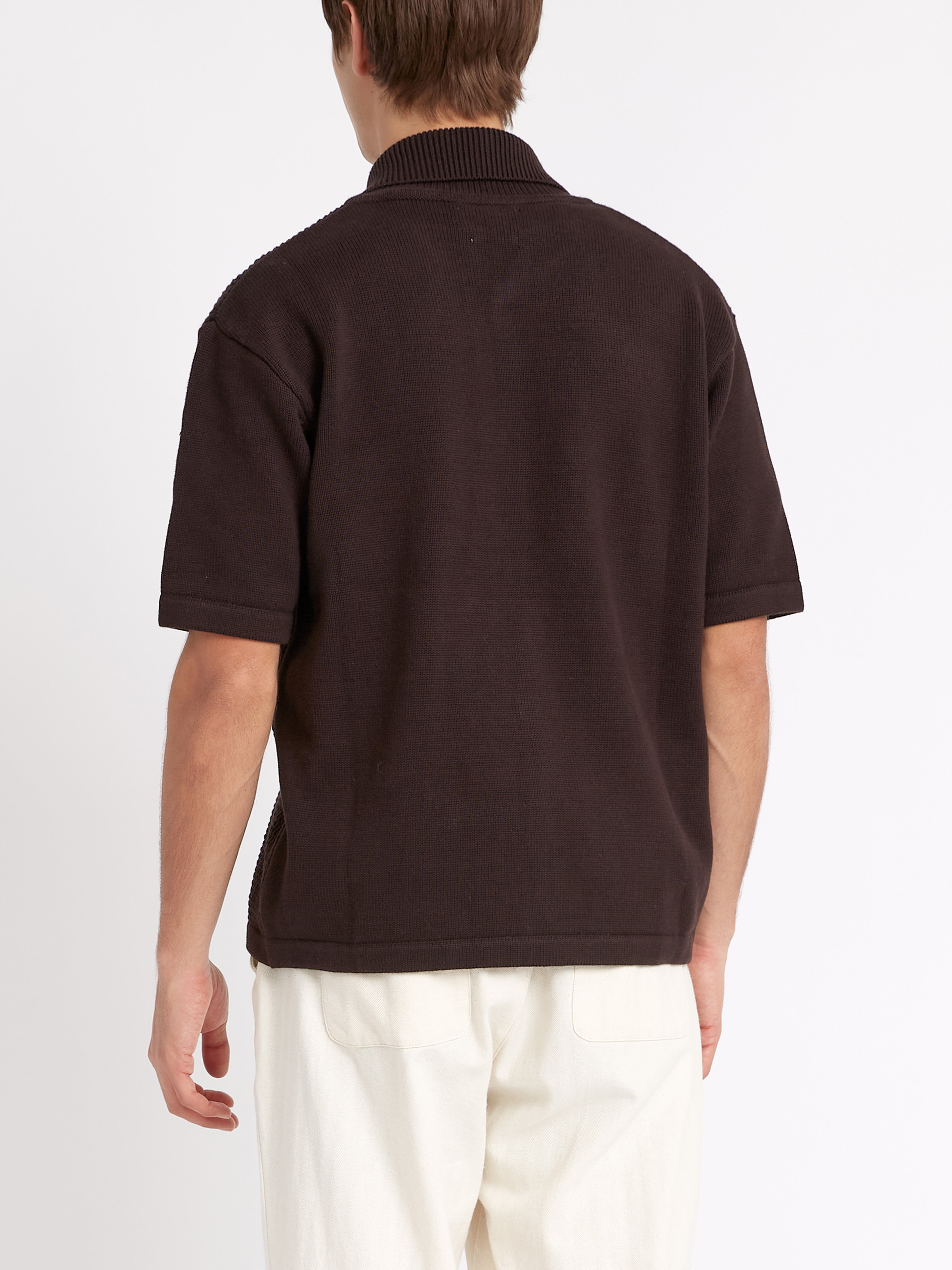 Short Sleeve Mawes Knitted Shirt Tamar Brown