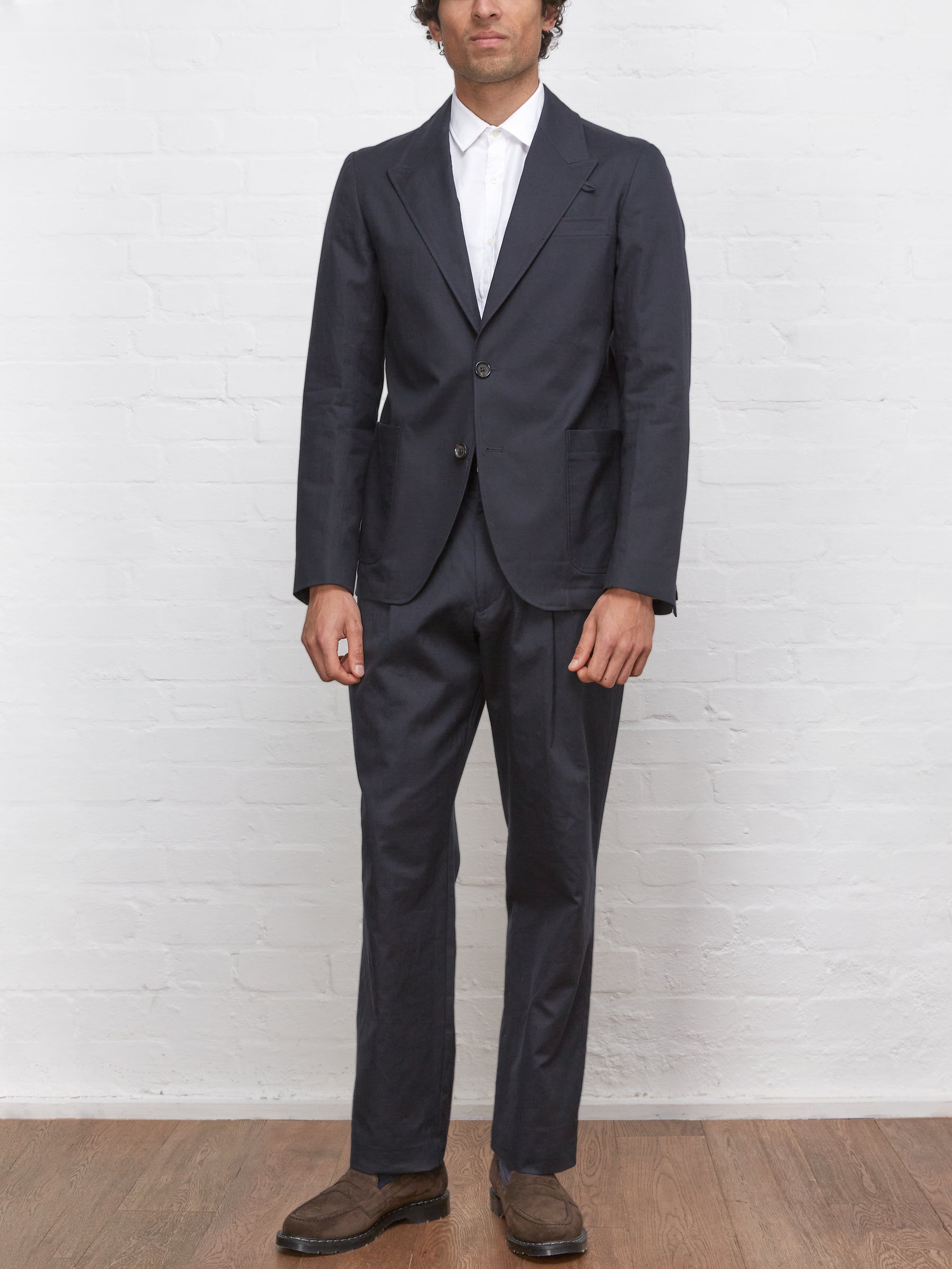 Pleat Trousers Farrell Navy