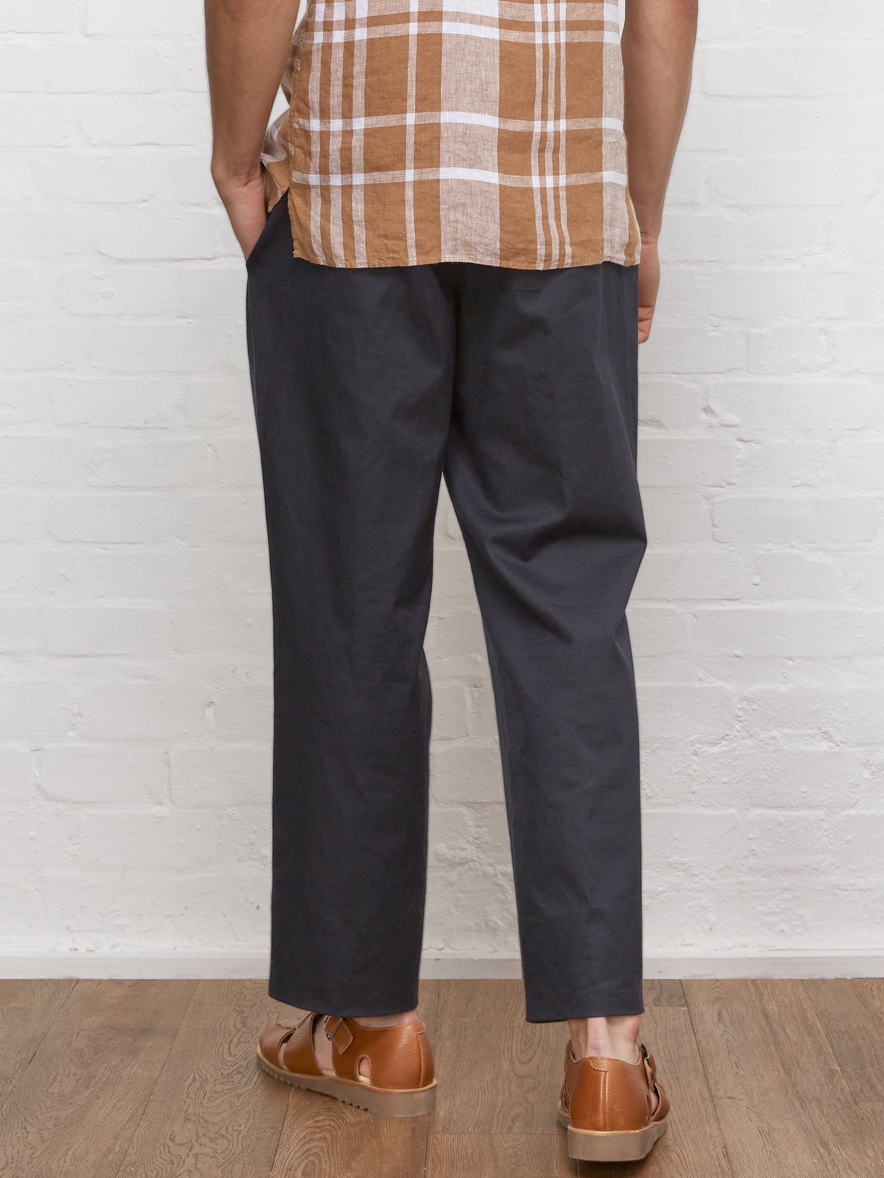 Pleat Trousers Farrell Navy