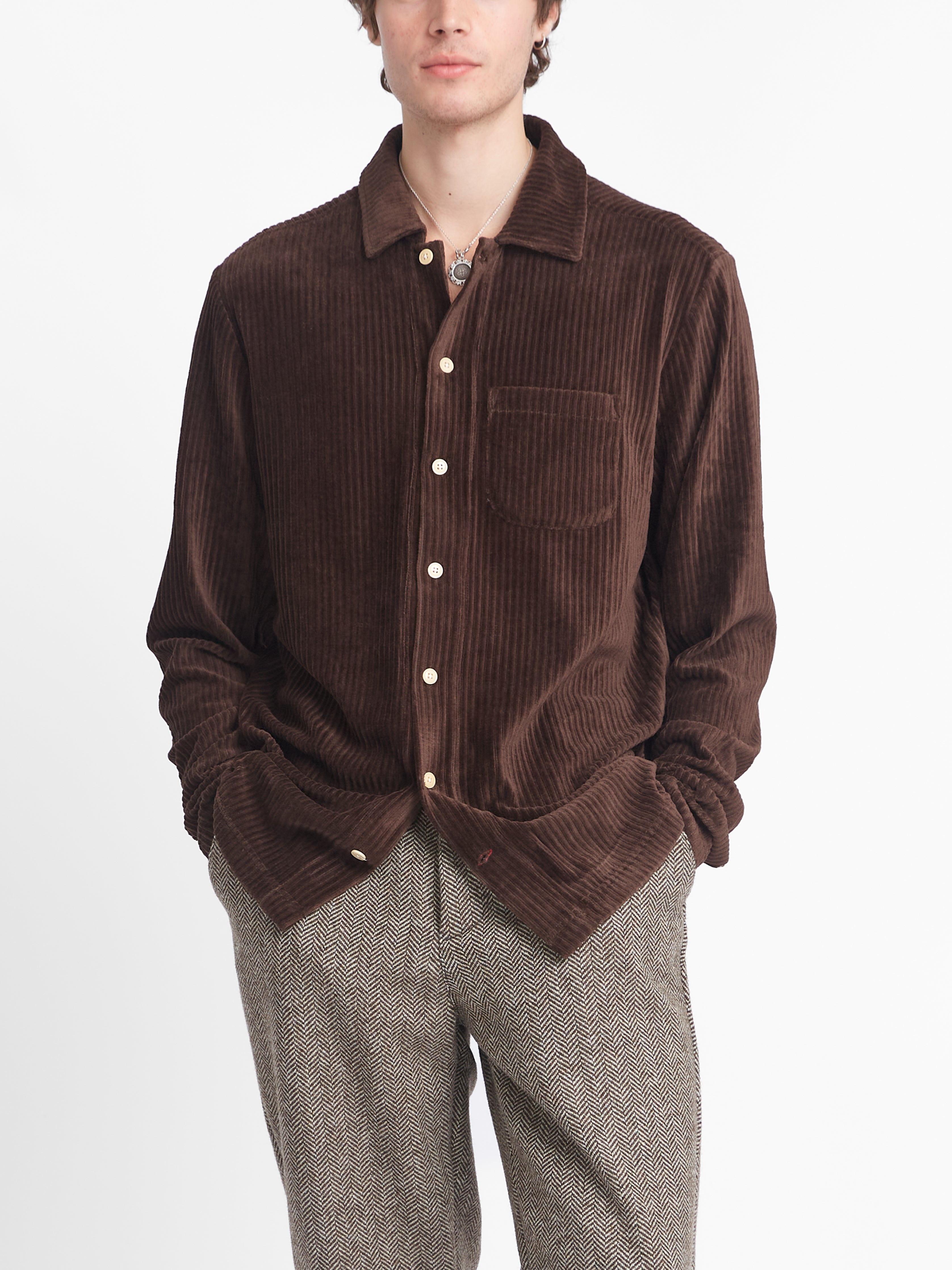 Long Sleeve Riviera Jersey Shirt Lulworth Chocolate Brown