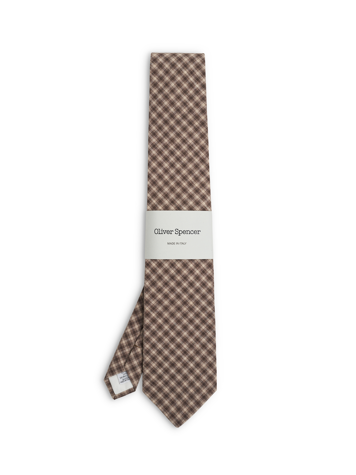 Brown Check Cotton Tie – Oliver Spencer