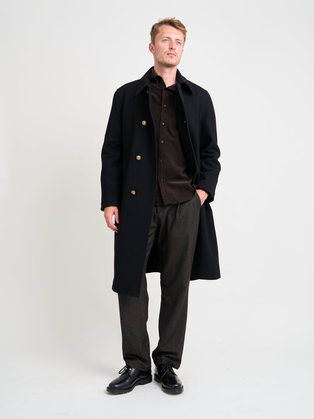 Big Coat Mosedale Black with Brass Buttons