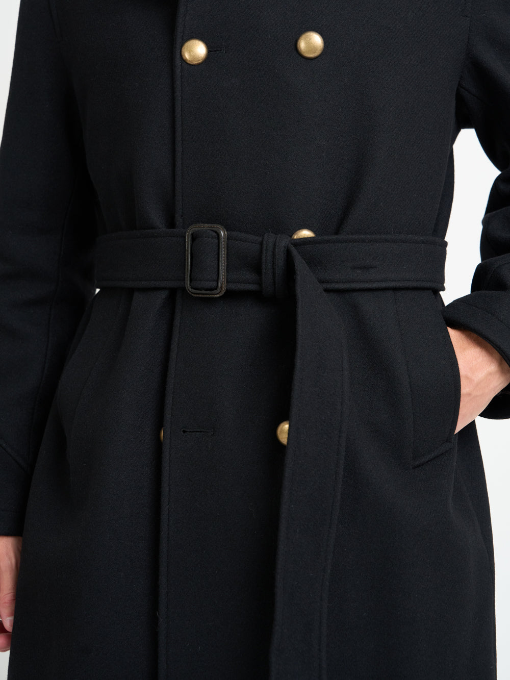 Big Coat Mosedale Black with Brass Buttons