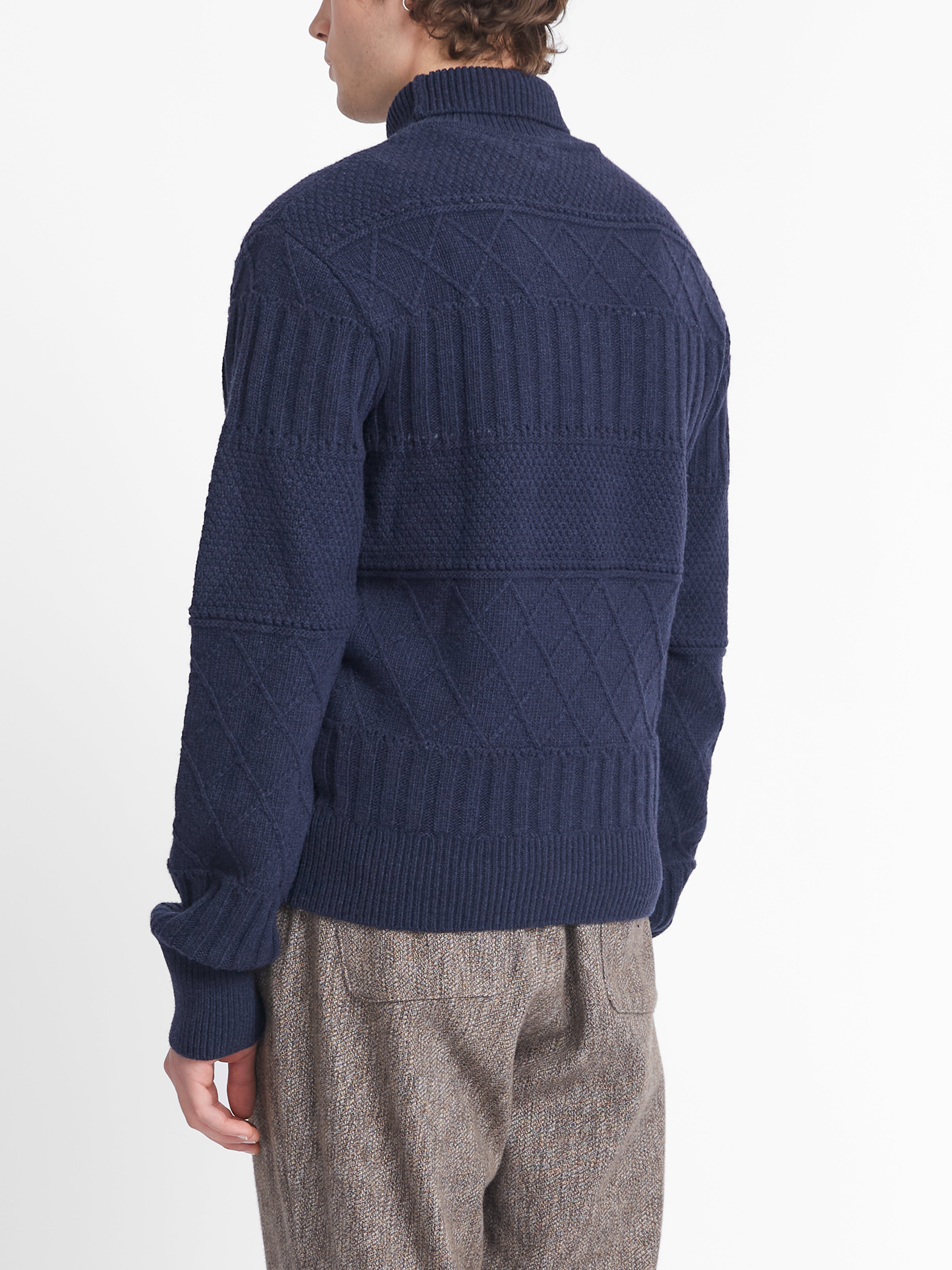 Talbot Roll Neck Jumper Bonham Navy