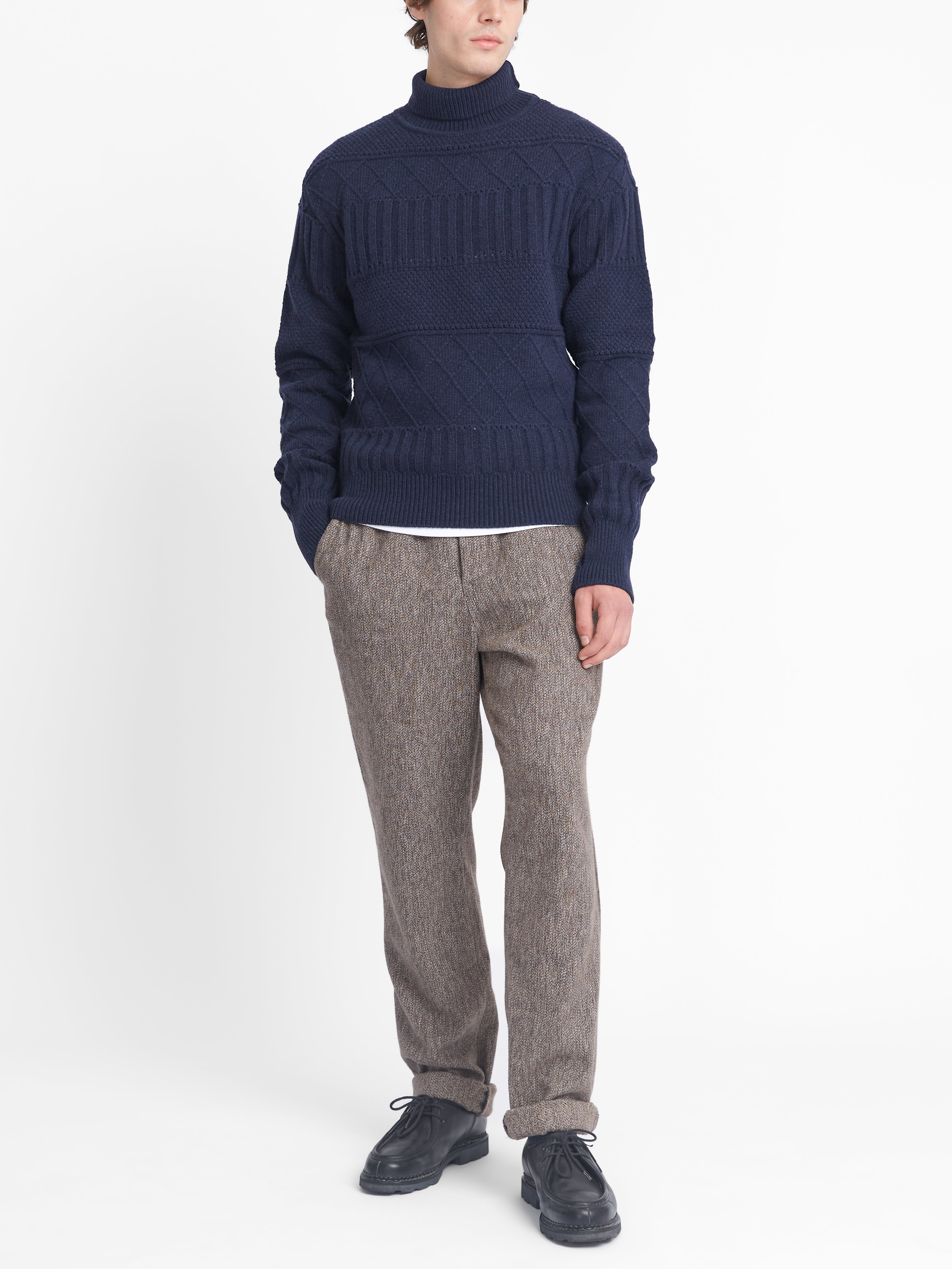 Talbot Roll Neck Jumper Bonham Navy