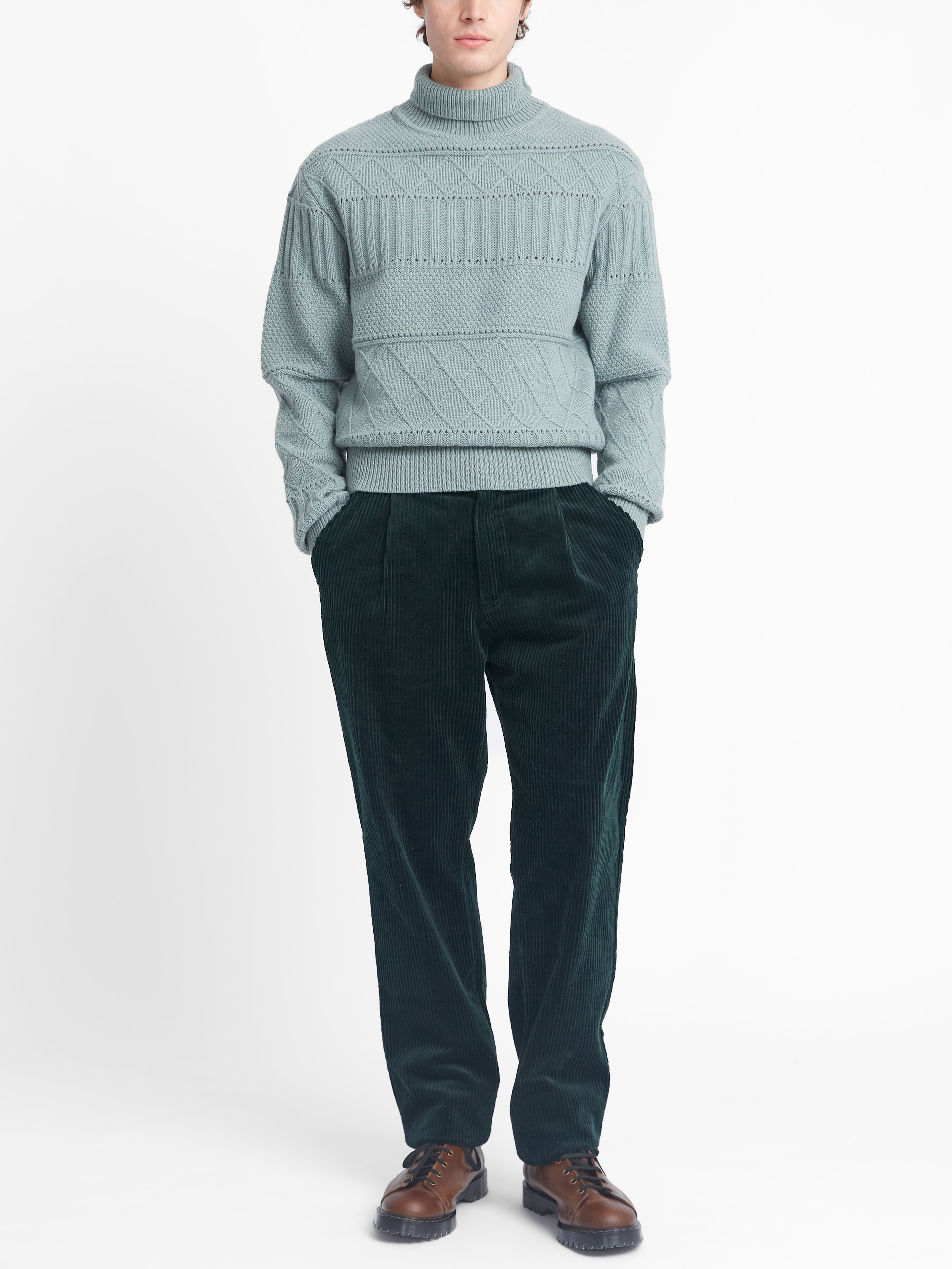 Talbot Roll Neck Jumper Bonham Sea Green