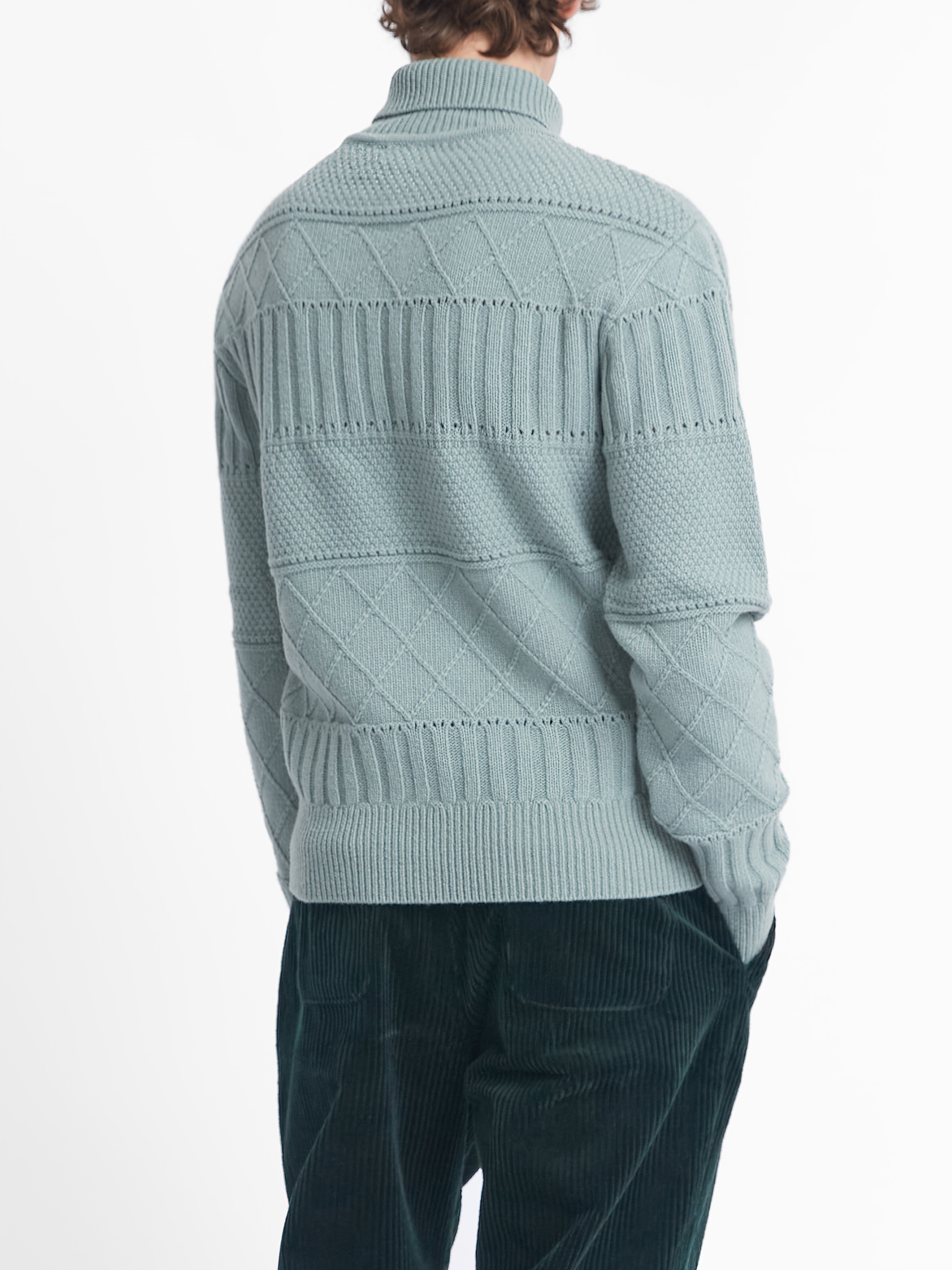 Talbot Roll Neck Jumper Bonham Sea Green