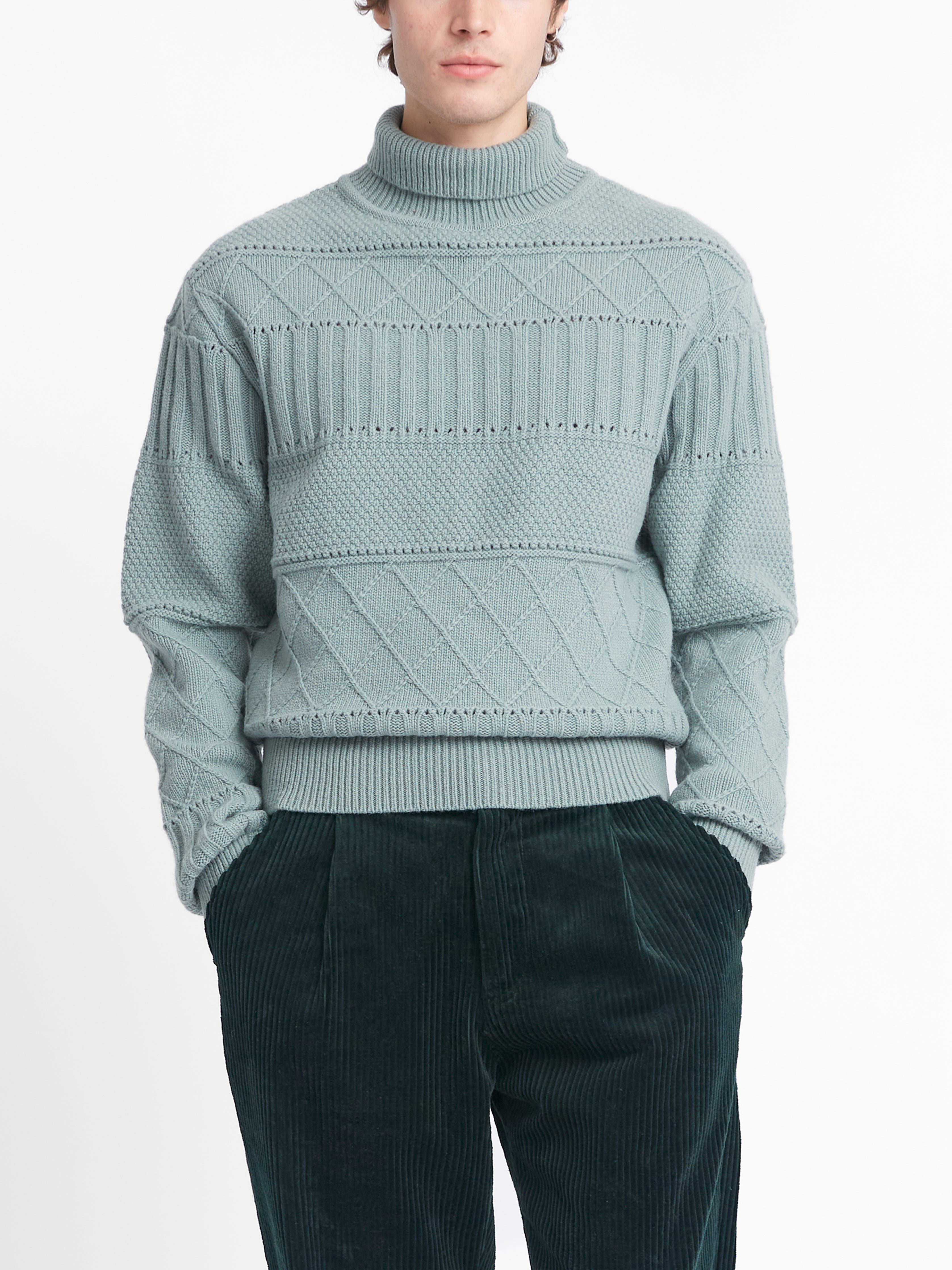 Talbot Roll Neck Jumper Bonham Sea Green