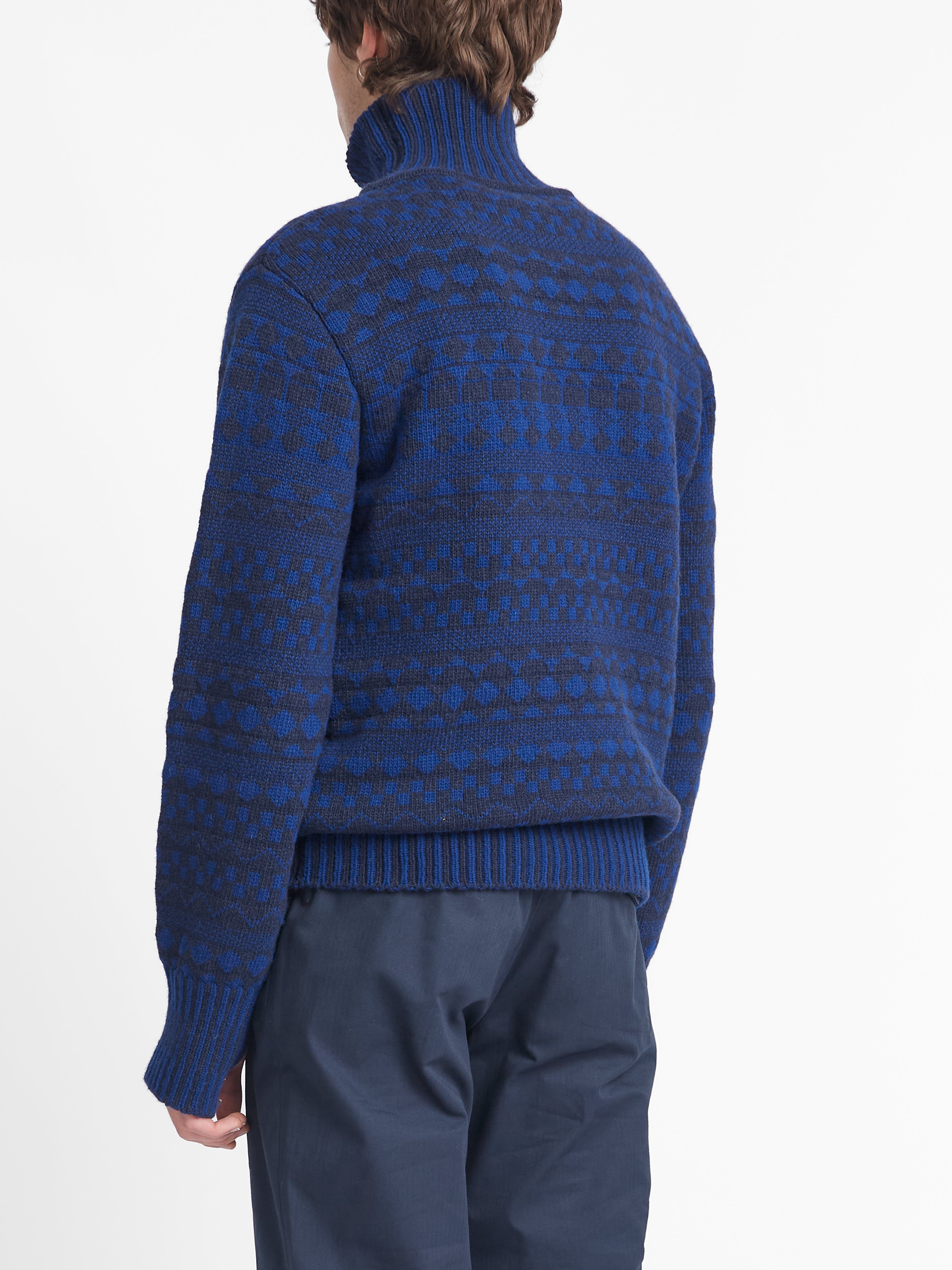 Talbot Roll Neck Jumper Fitzroy Navy/Blue
