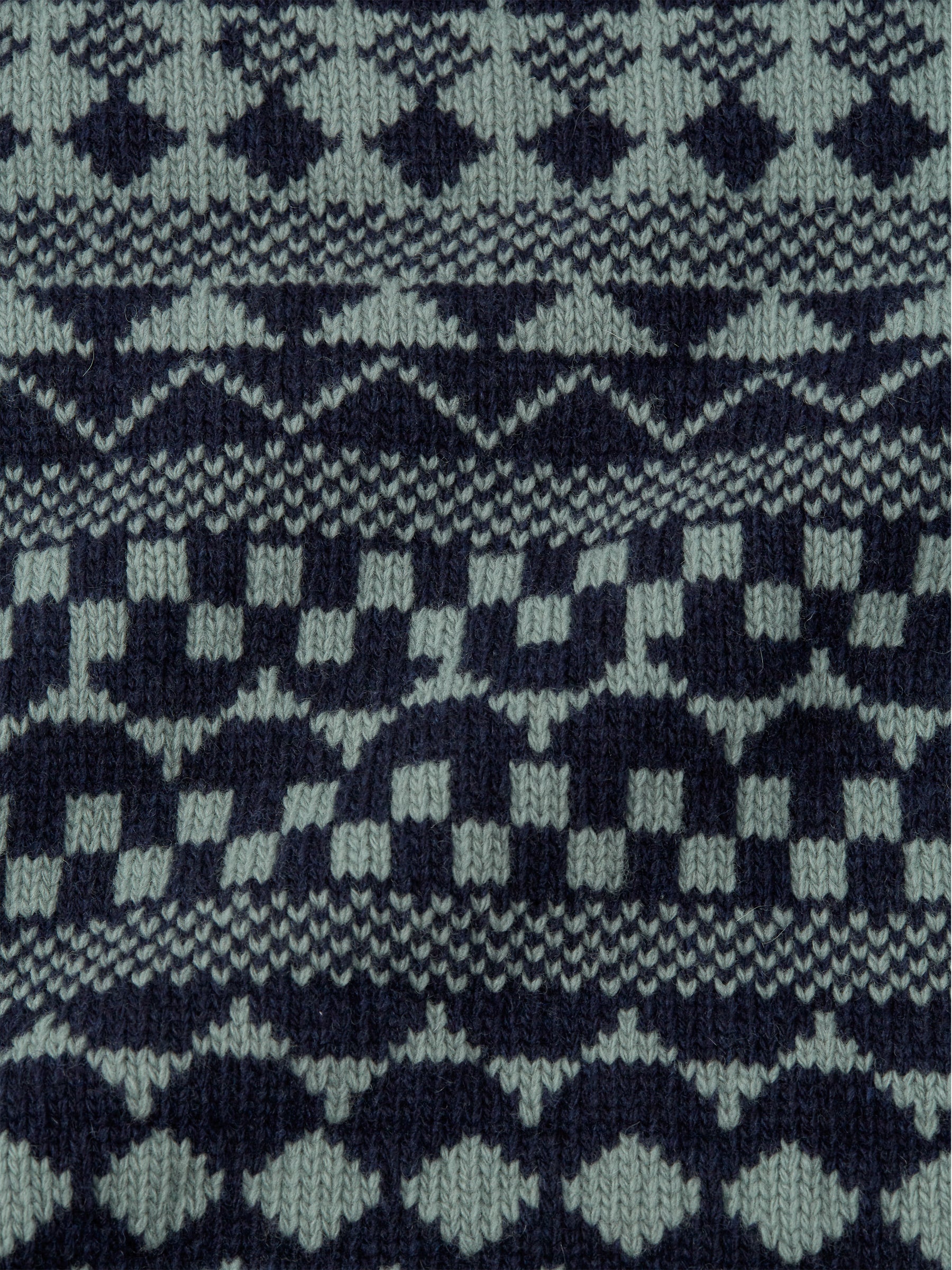 Talbot Roll Neck Jumper Fitzroy Navy/Sea Green