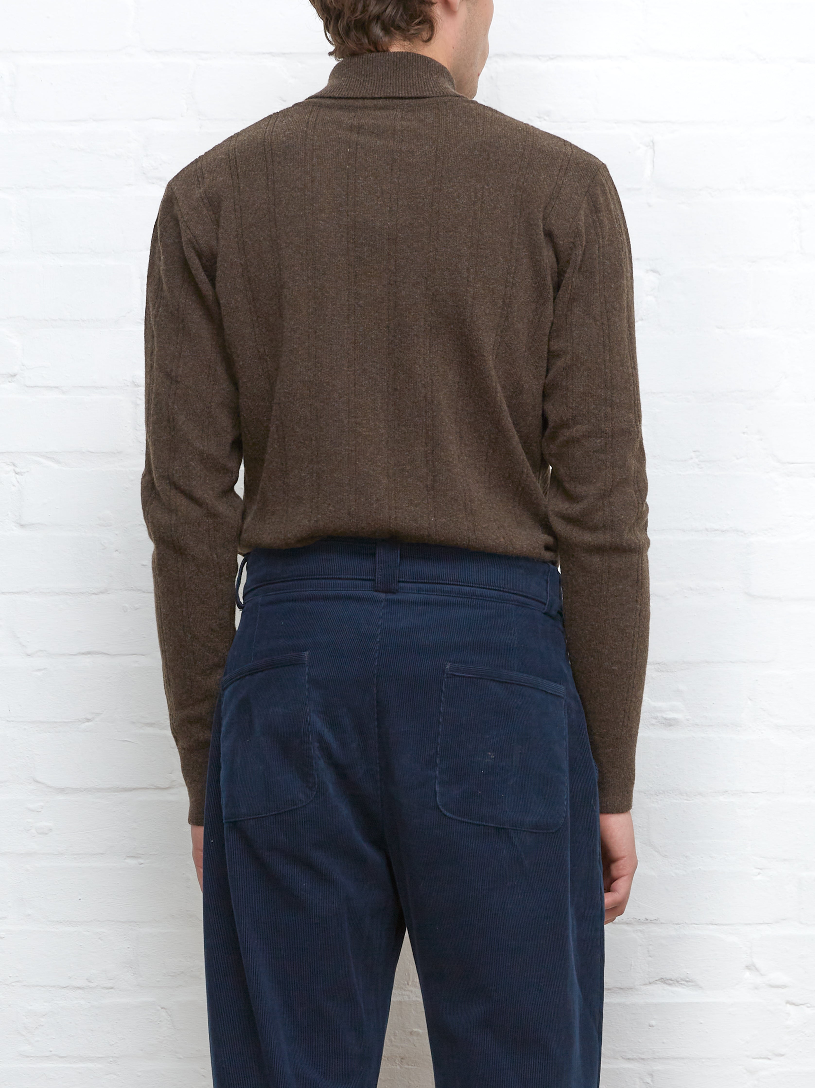 Pablo Knitted Polo Shirt Olsen Chocolate Brown