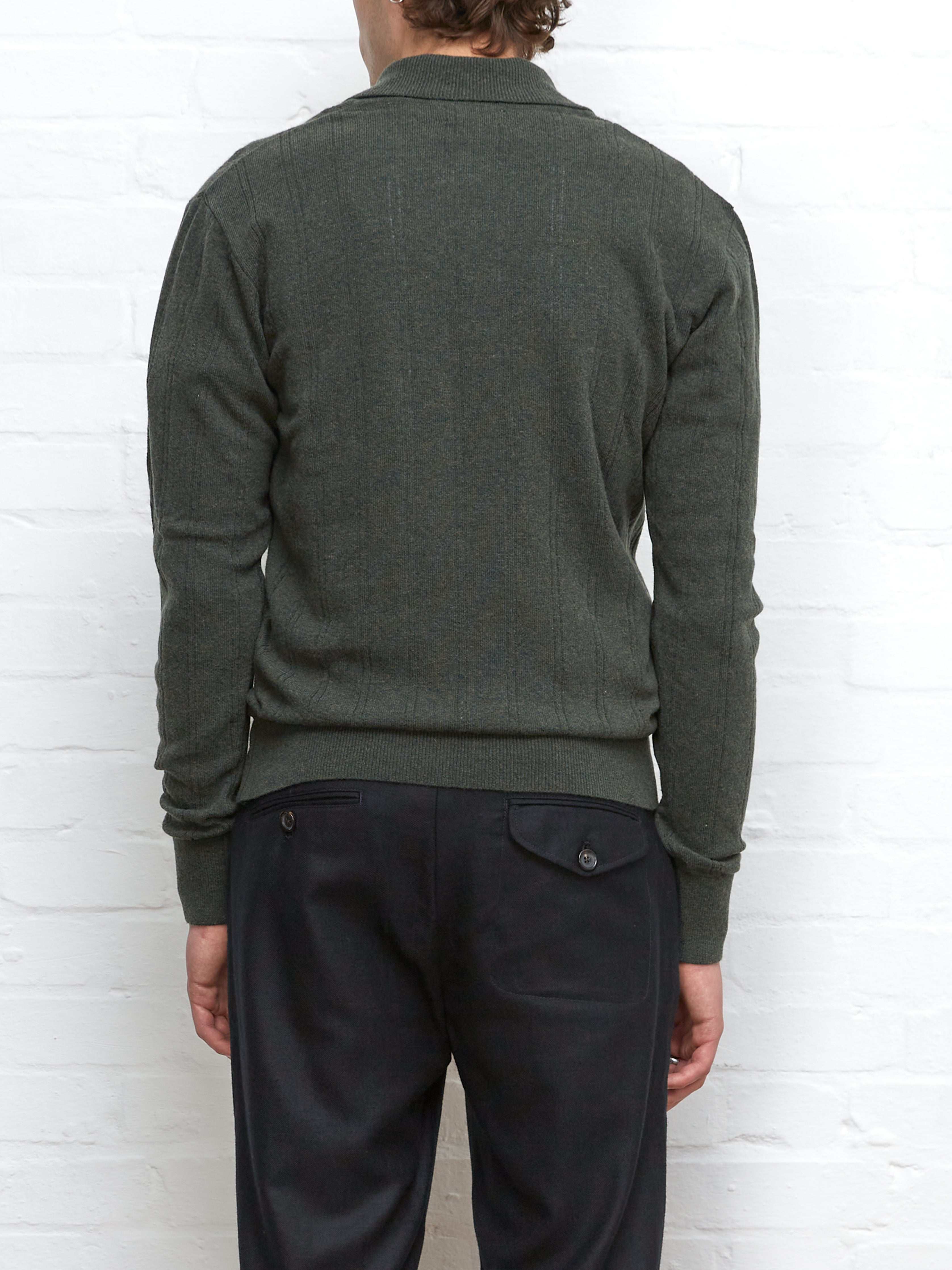 Pablo Knitted Polo Shirt Olsen Green