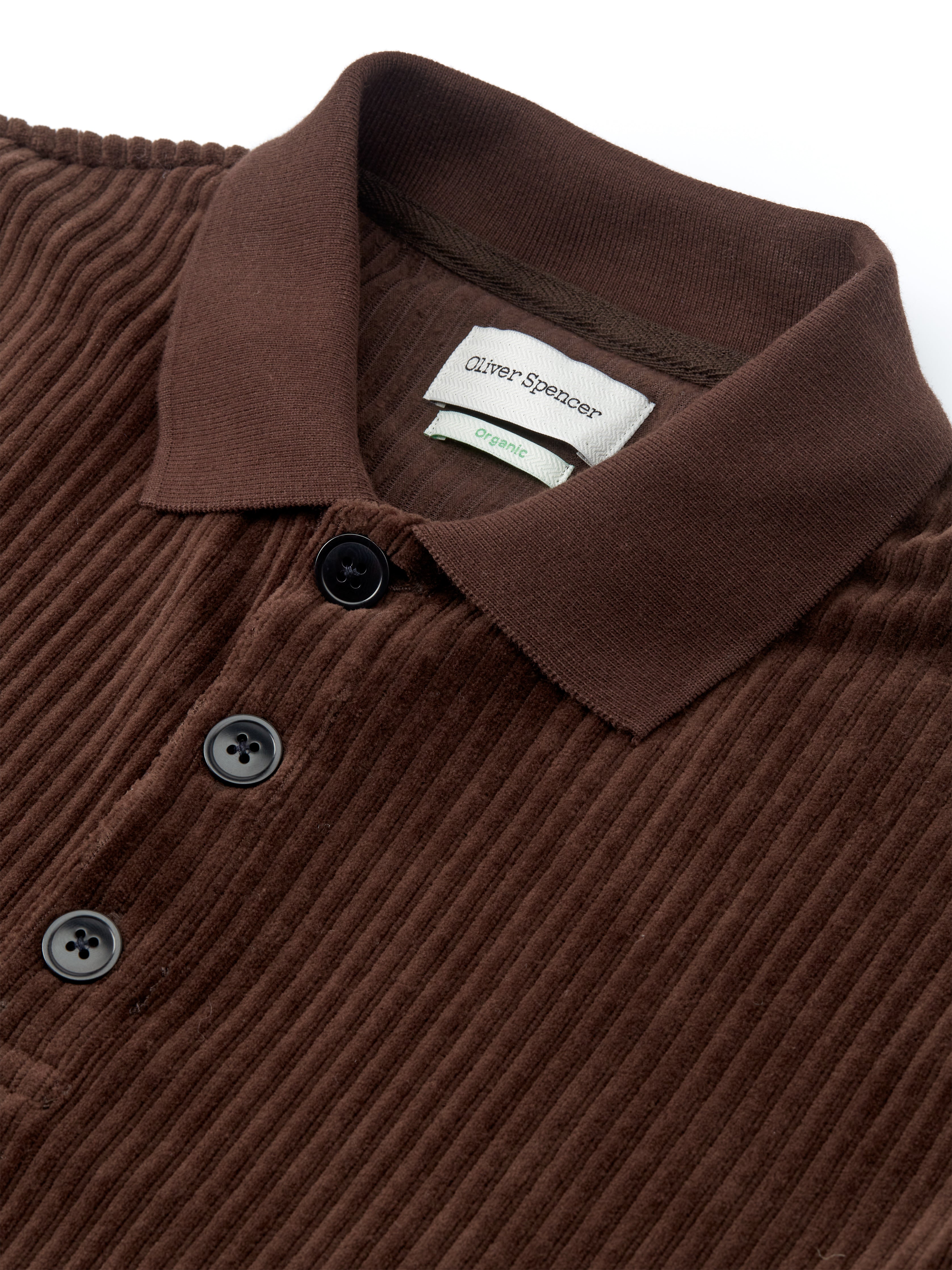 Corringway Long Sleeve Polo Shirt Lulworth Chocolate Brown