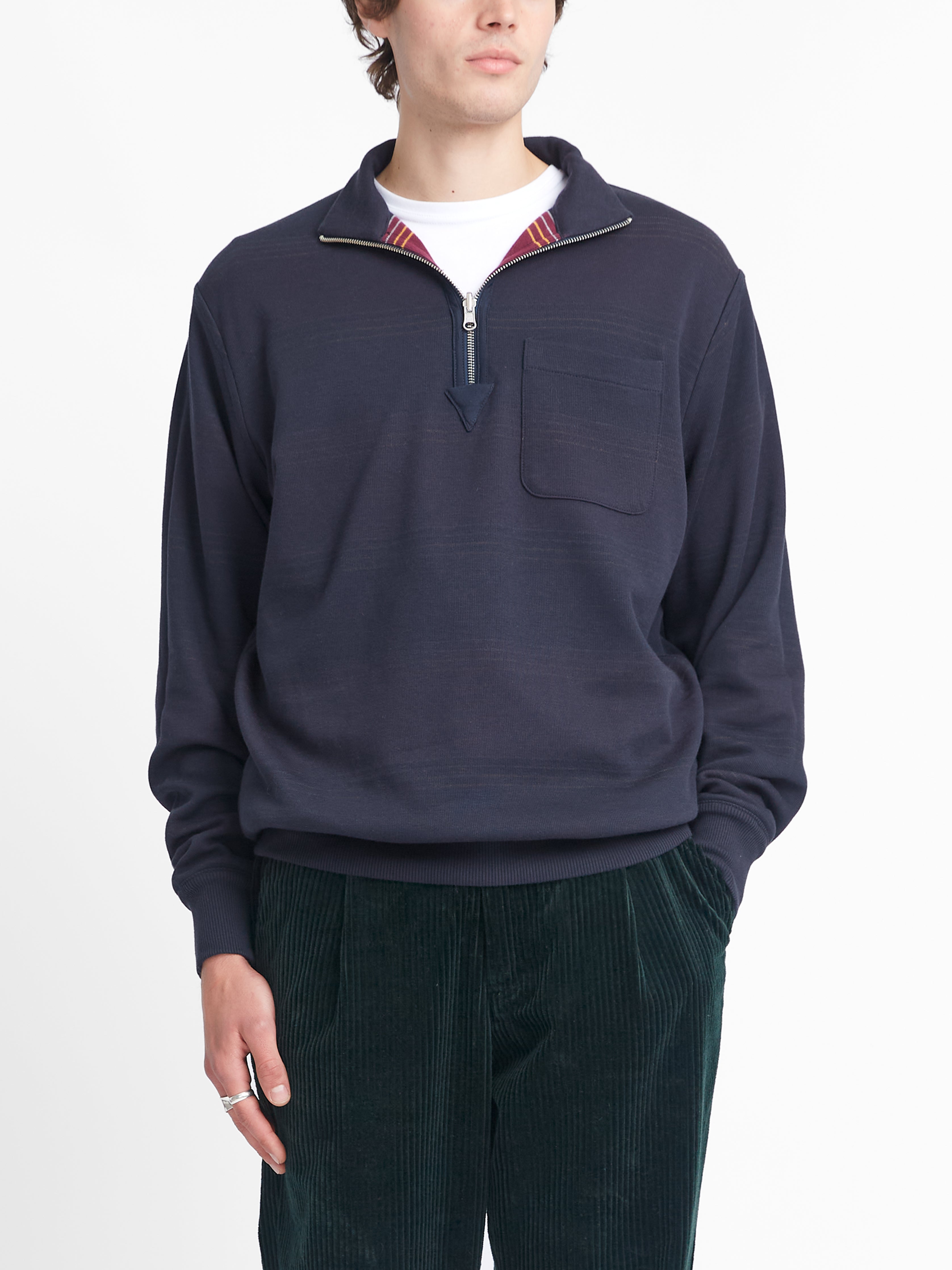 Reversible Half Zip Sweatshirt Hinkley Navy/Burgundy