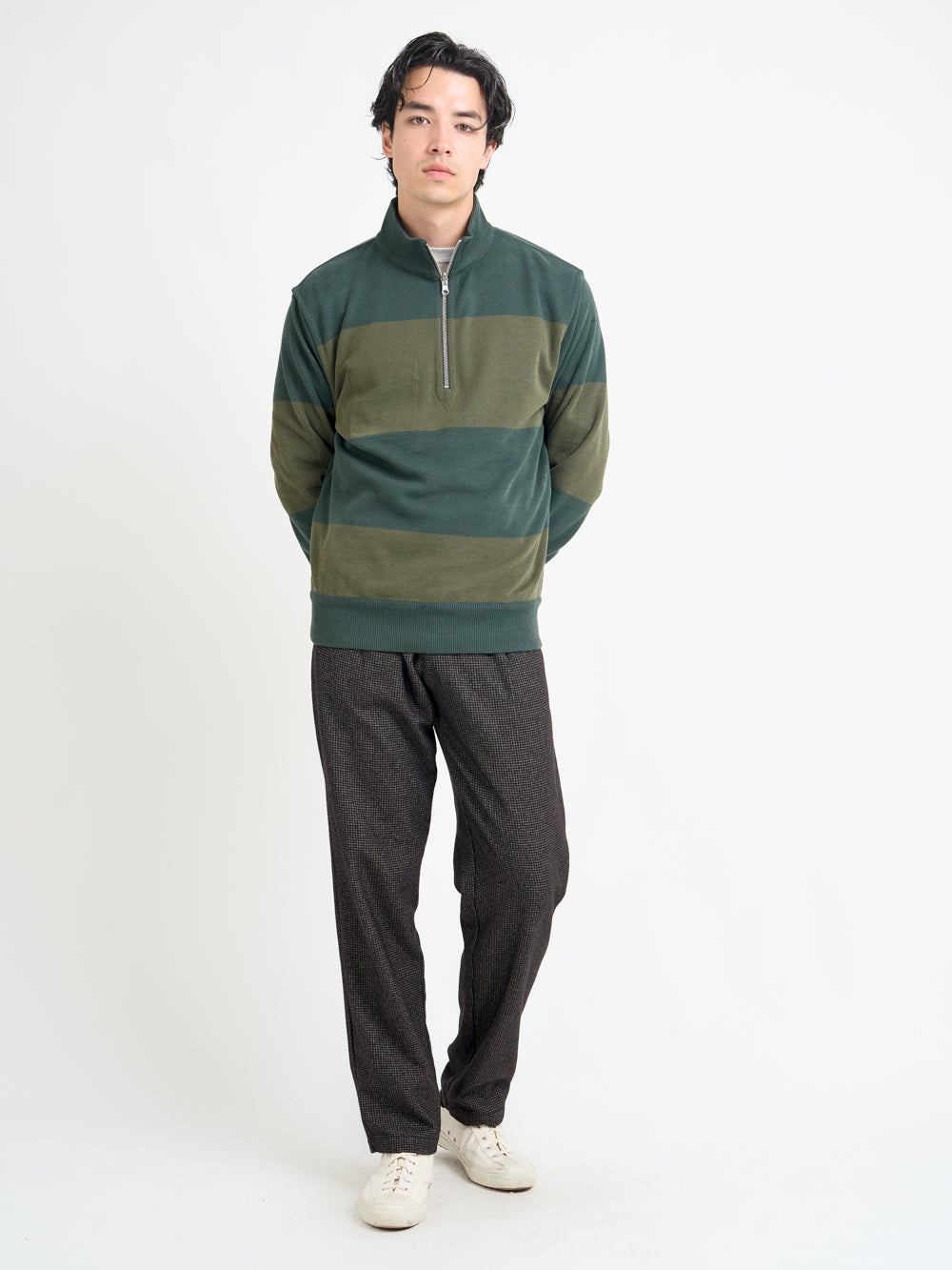 Reversible Half Zip Sweatshirt Latimer Green/Moss Green