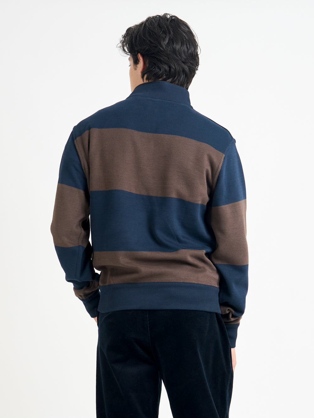 Reversible Half Zip Sweatshirt Latimer Navy/Brown