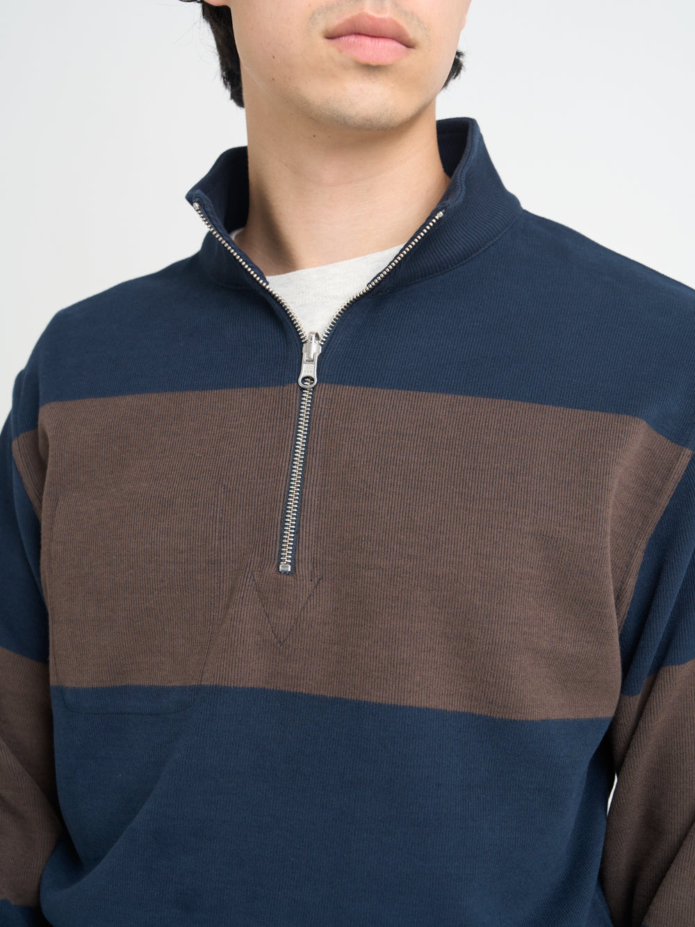 Reversible Half Zip Sweatshirt Latimer Navy/Brown