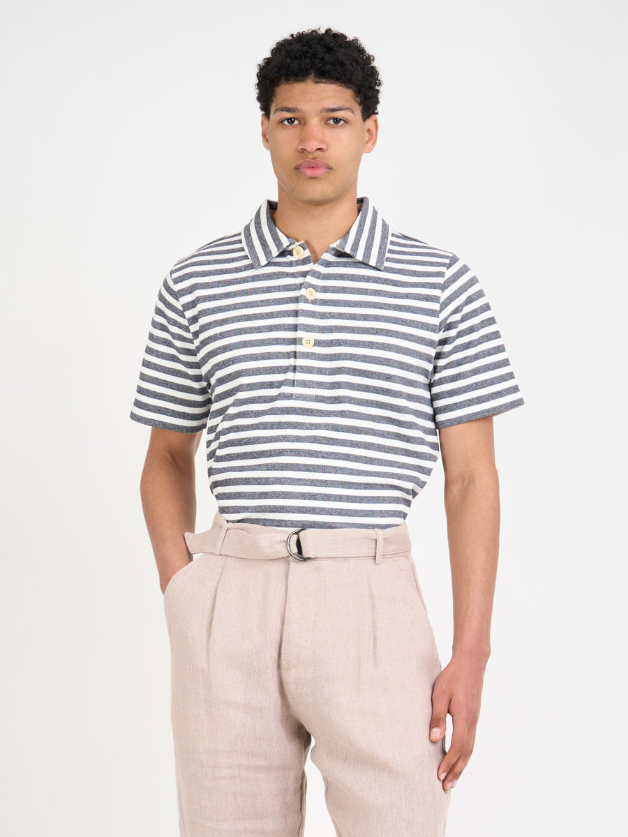 Mersey Polo Shirt Holmes Cream/Midnight