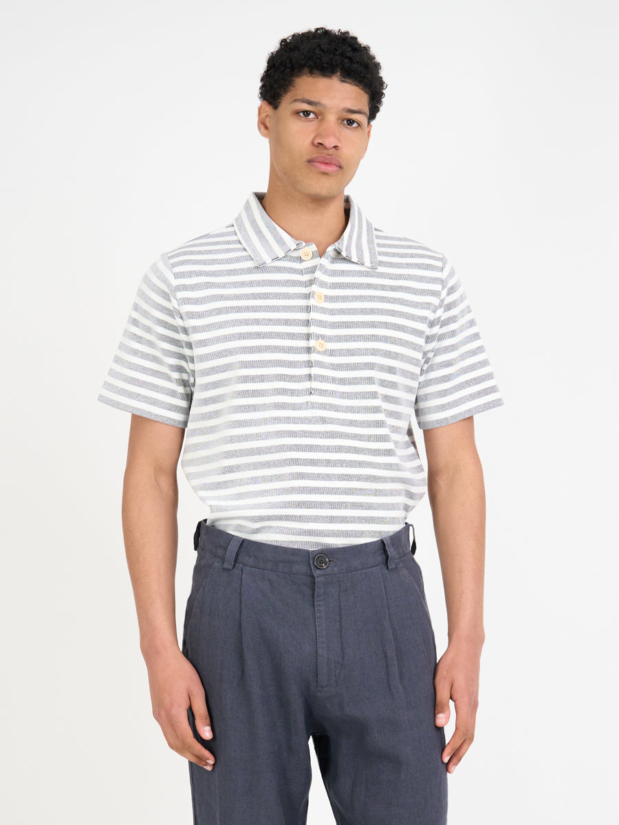 Mersey Polo Shirt Holmes Cream/Navy