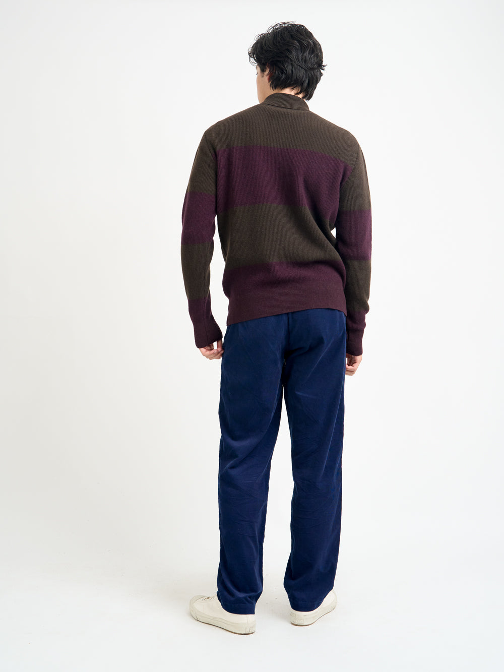 Wren Knitted Polo Shirt Paxton Brown/Purple