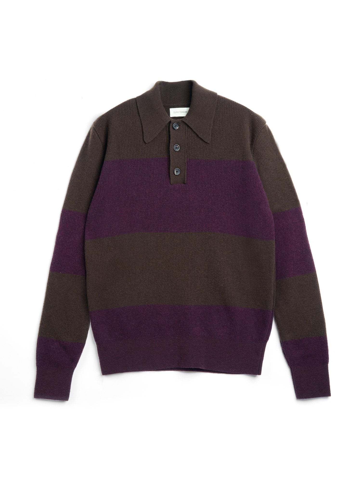 Wren Knitted Polo Shirt Paxton Brown/Purple