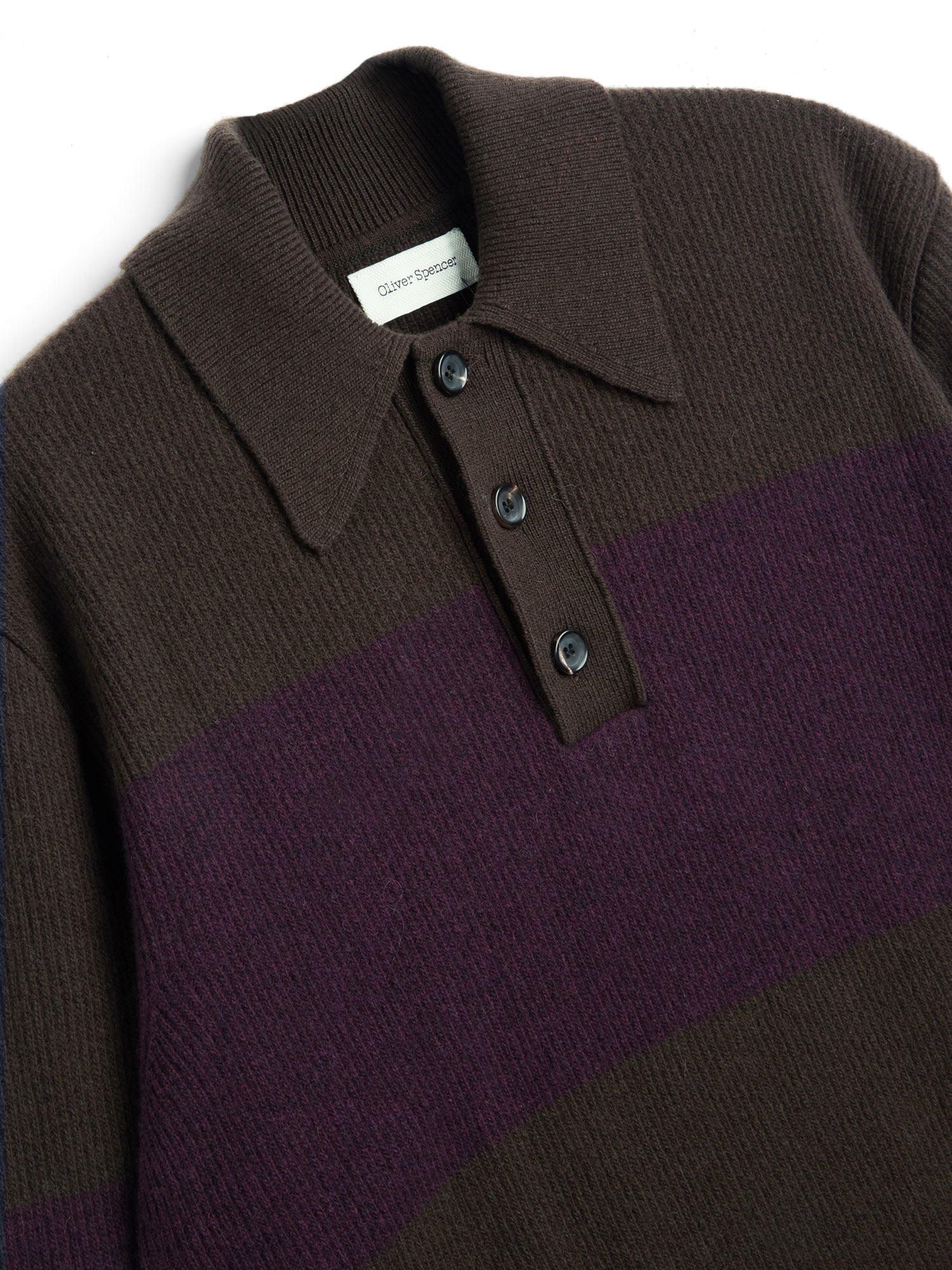 Wren Knitted Polo Shirt Paxton Brown/Purple