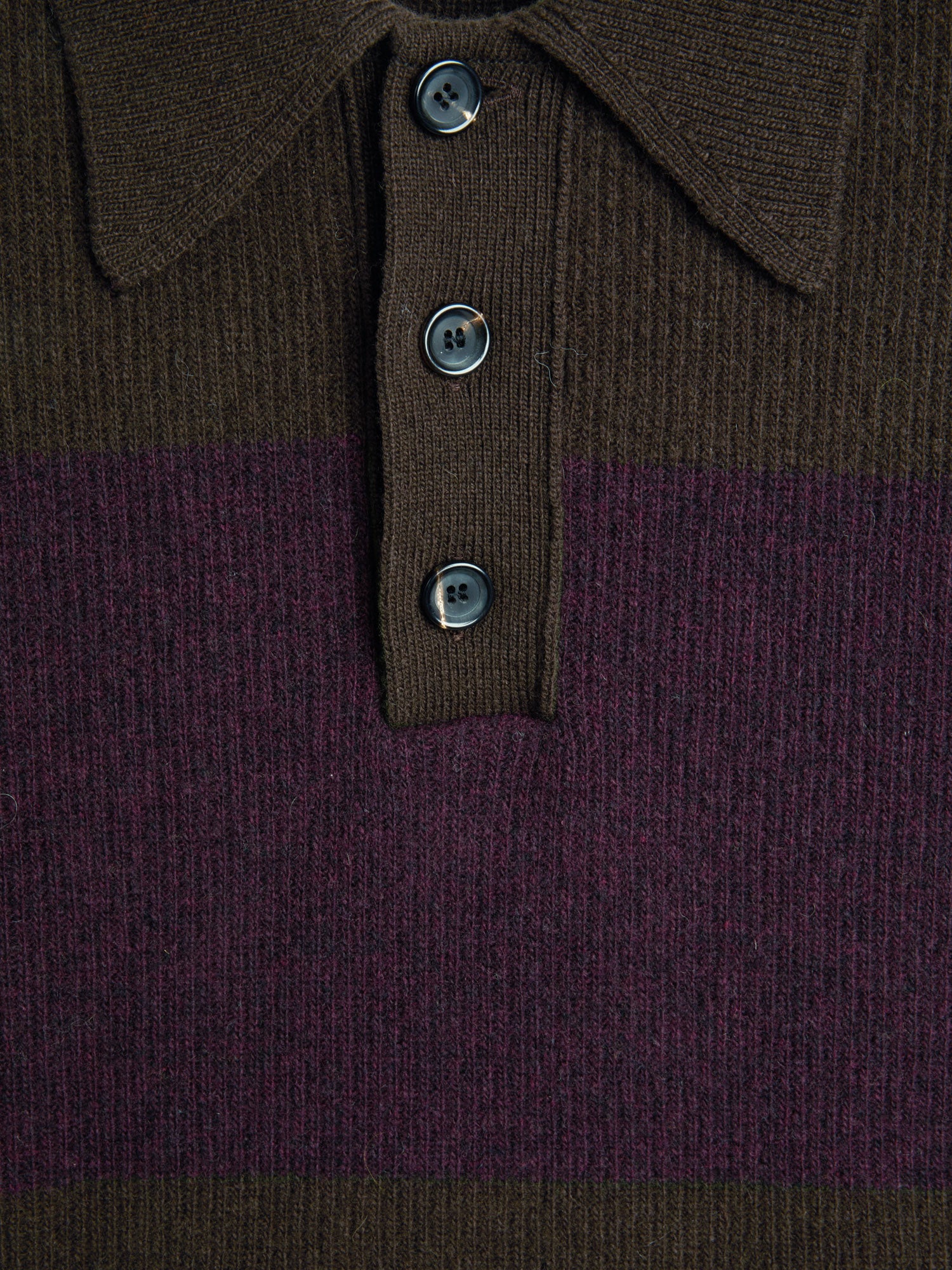 Wren Knitted Polo Shirt Paxton Brown/Purple