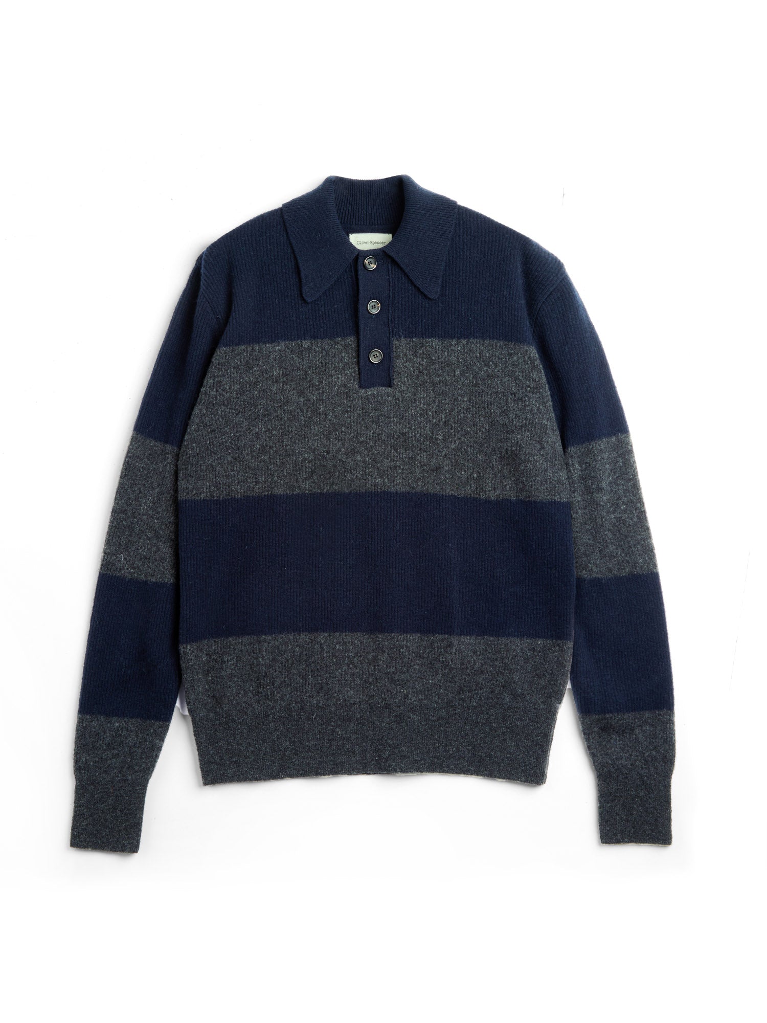 Wren Knitted Polo Shirt Paxton Navy/Charcoal