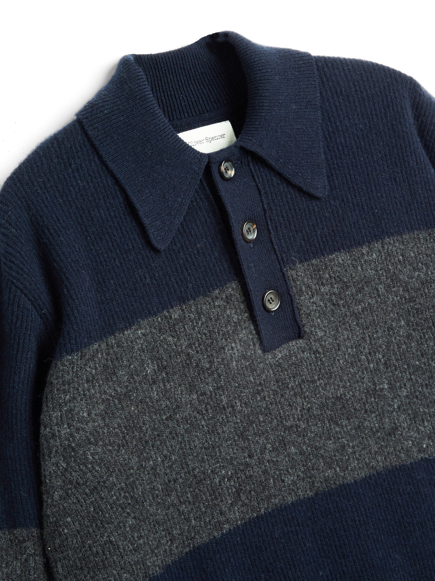 Wren Knitted Polo Shirt Paxton Navy/Charcoal