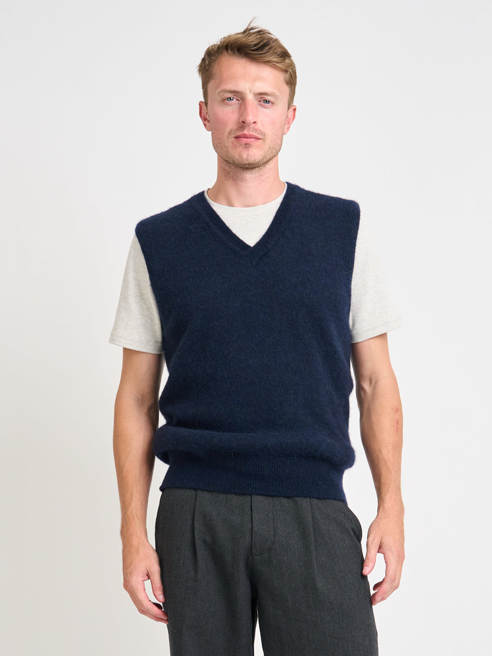 Graves V Neck Vest Rosen Navy