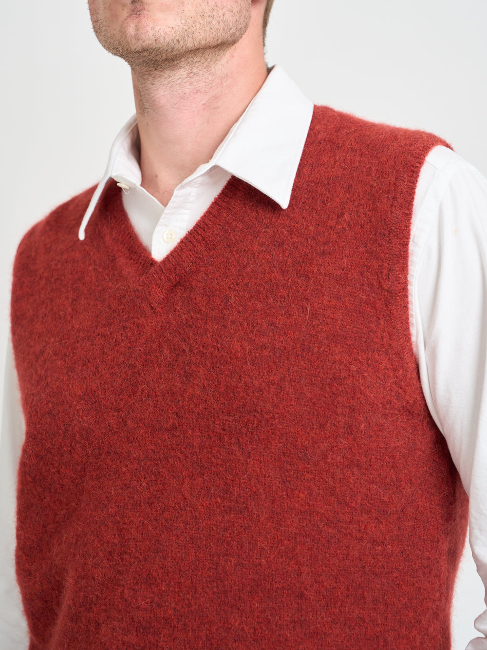 Graves V Neck Vest Rosen Rust