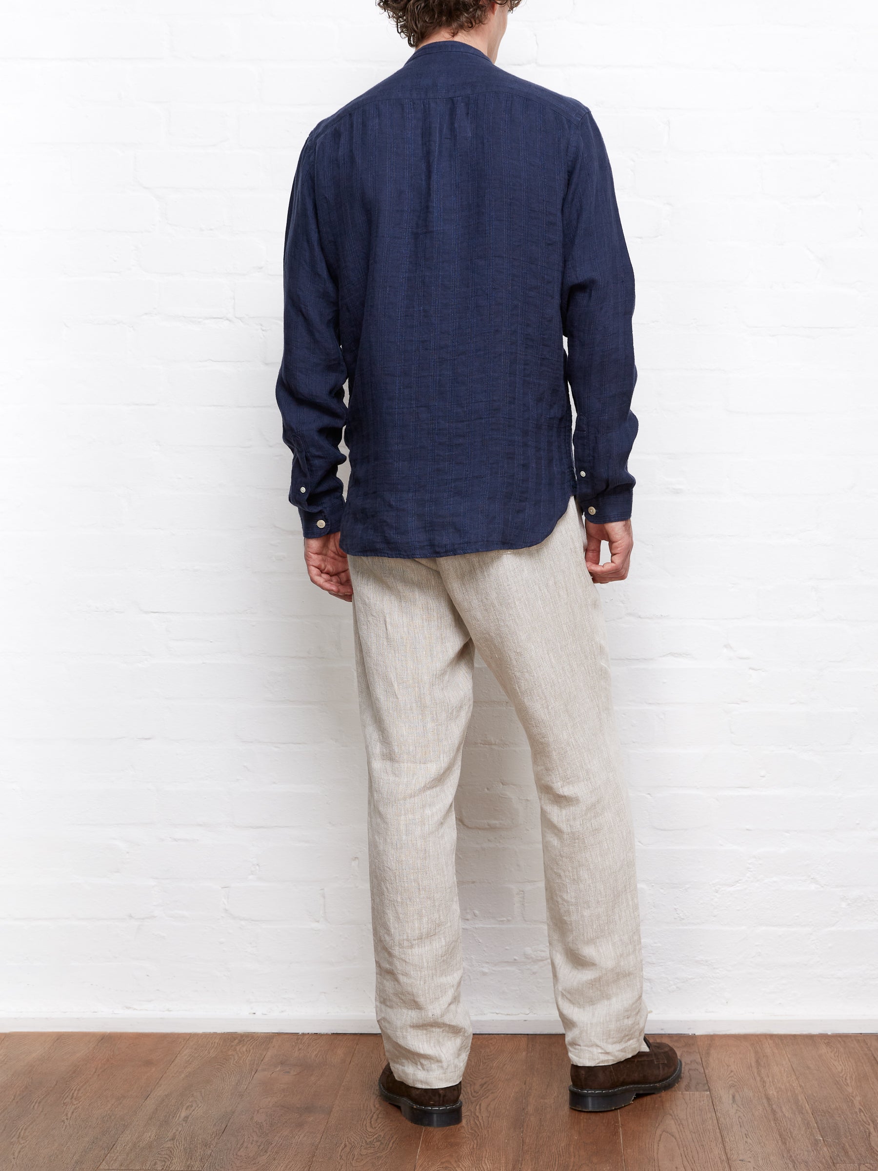 Grandad Shirt Arnold Navy