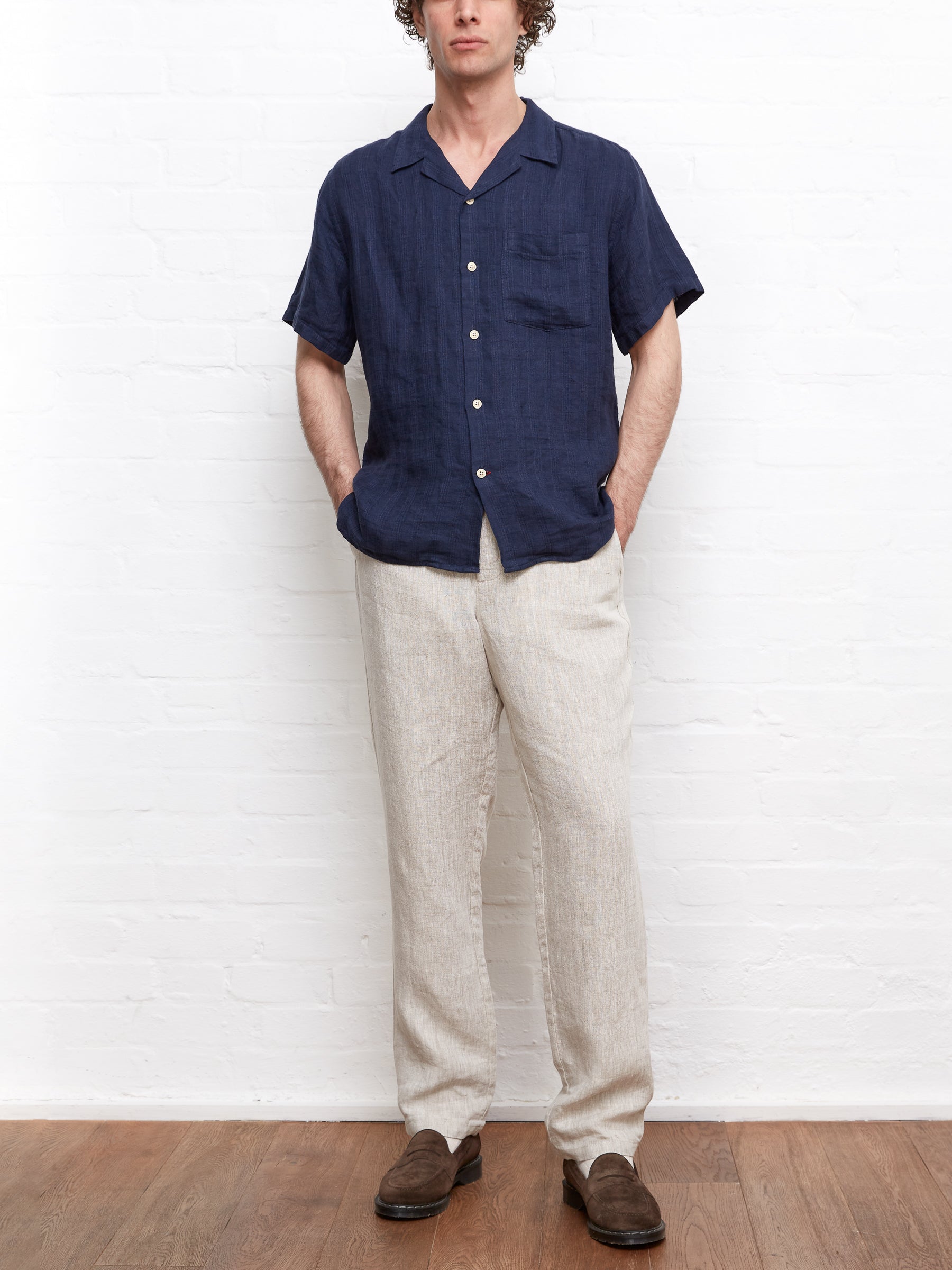 Havana Short Sleeve Shirt Arnold Navy