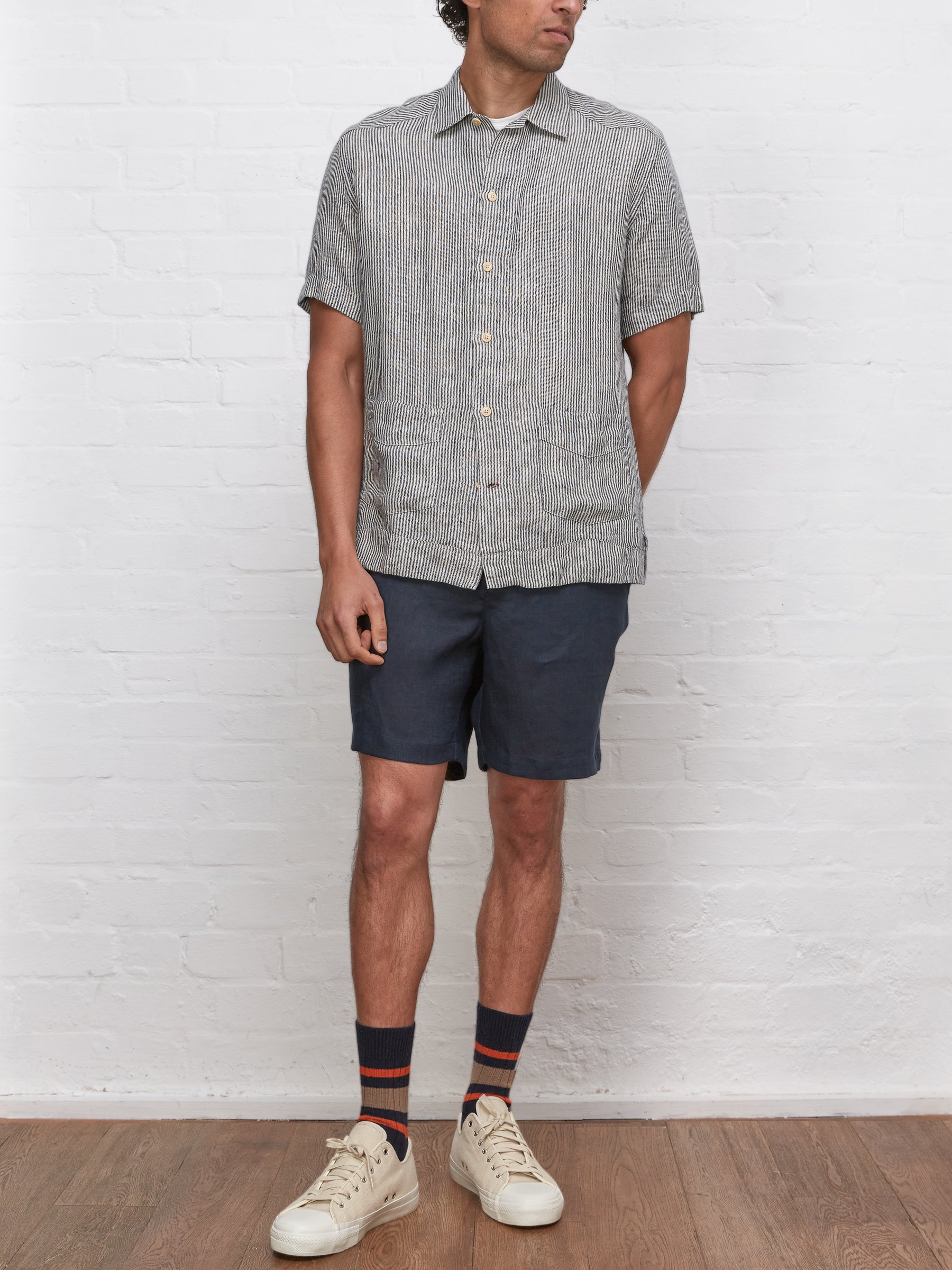Cuban Short Sleeve Shirt Clement Chambray Blue