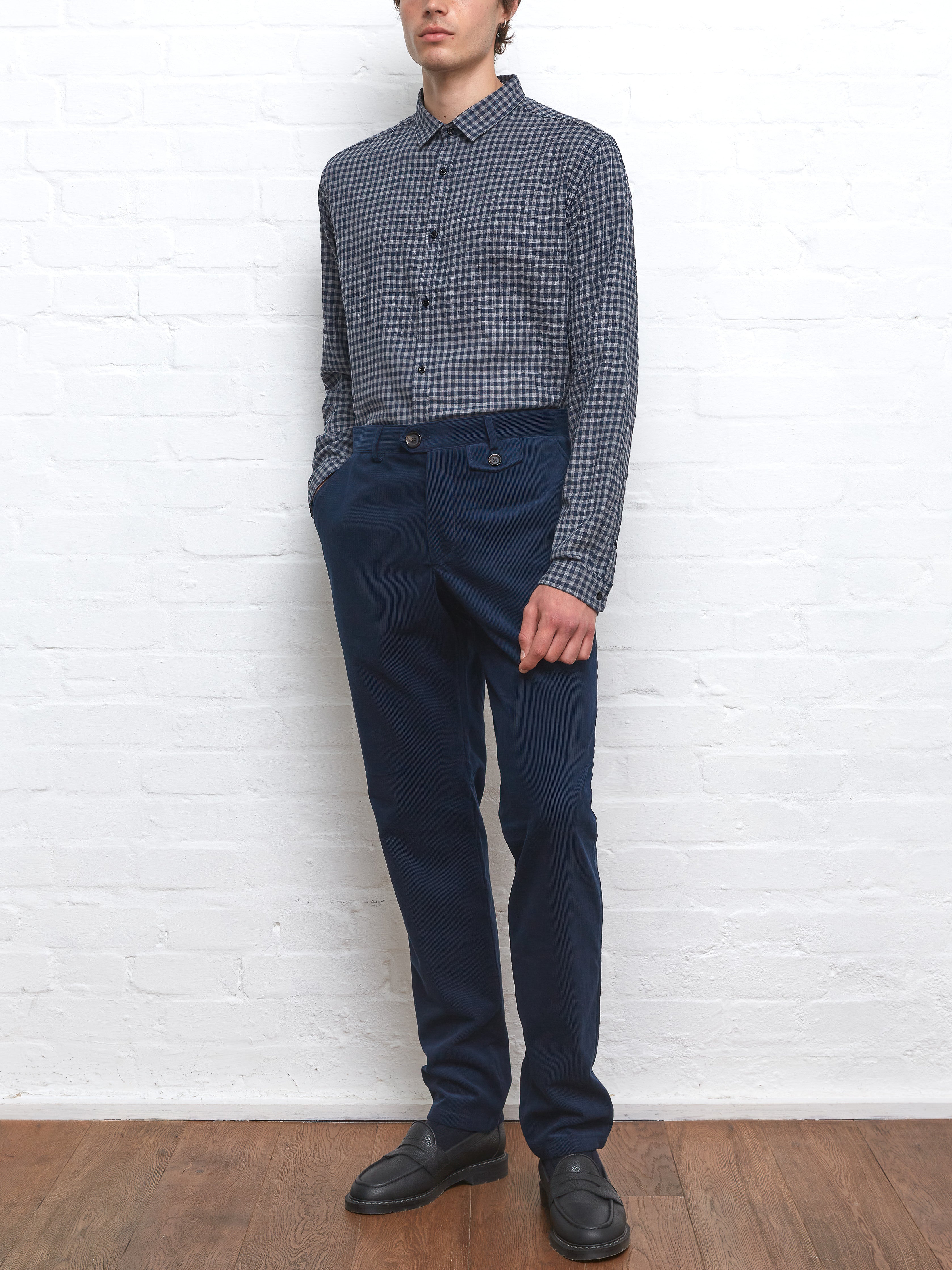 Fishtail Trousers Whitton Cord Navy