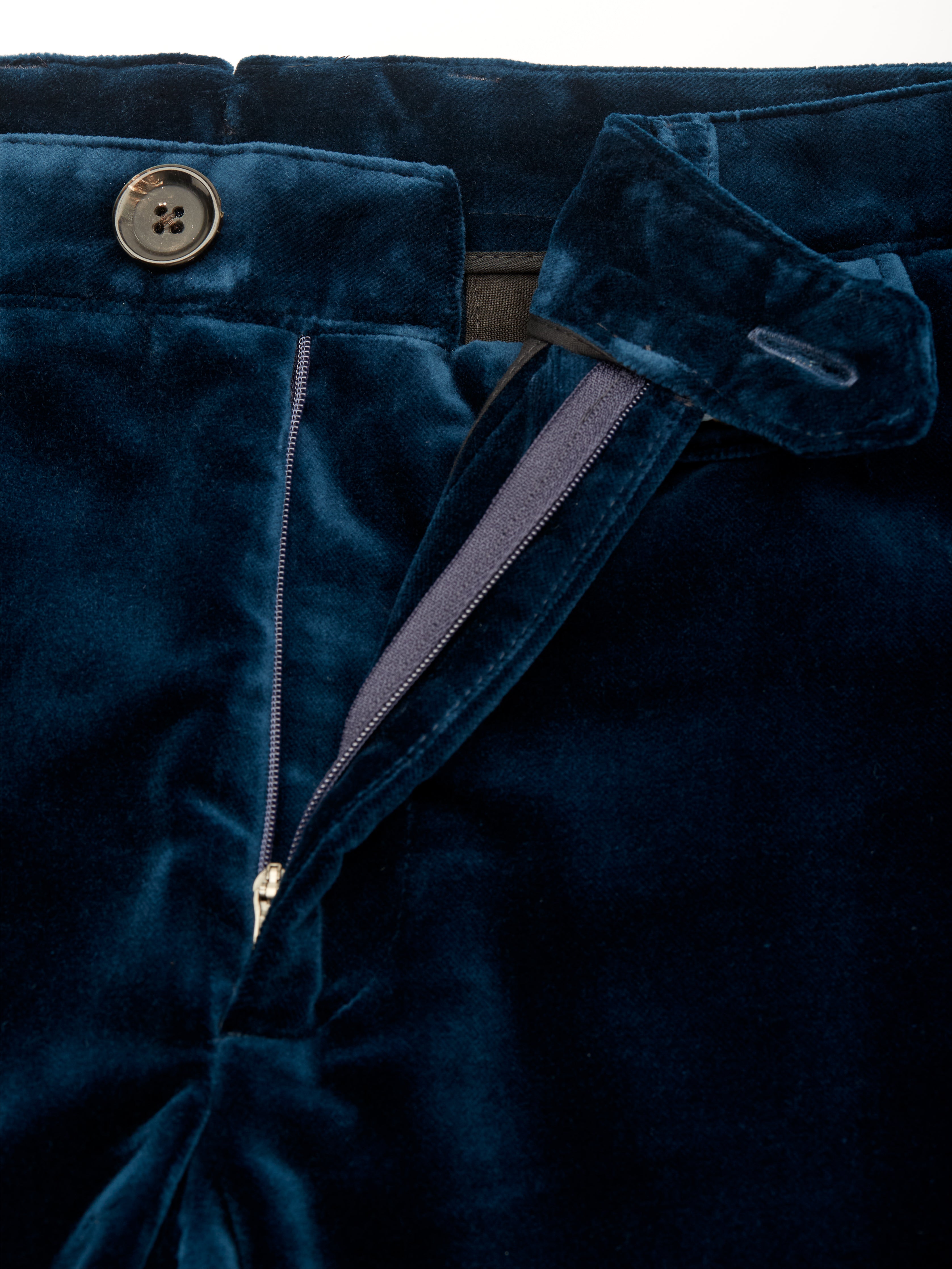 Fishtail Trousers Velvet Sapphire Blue