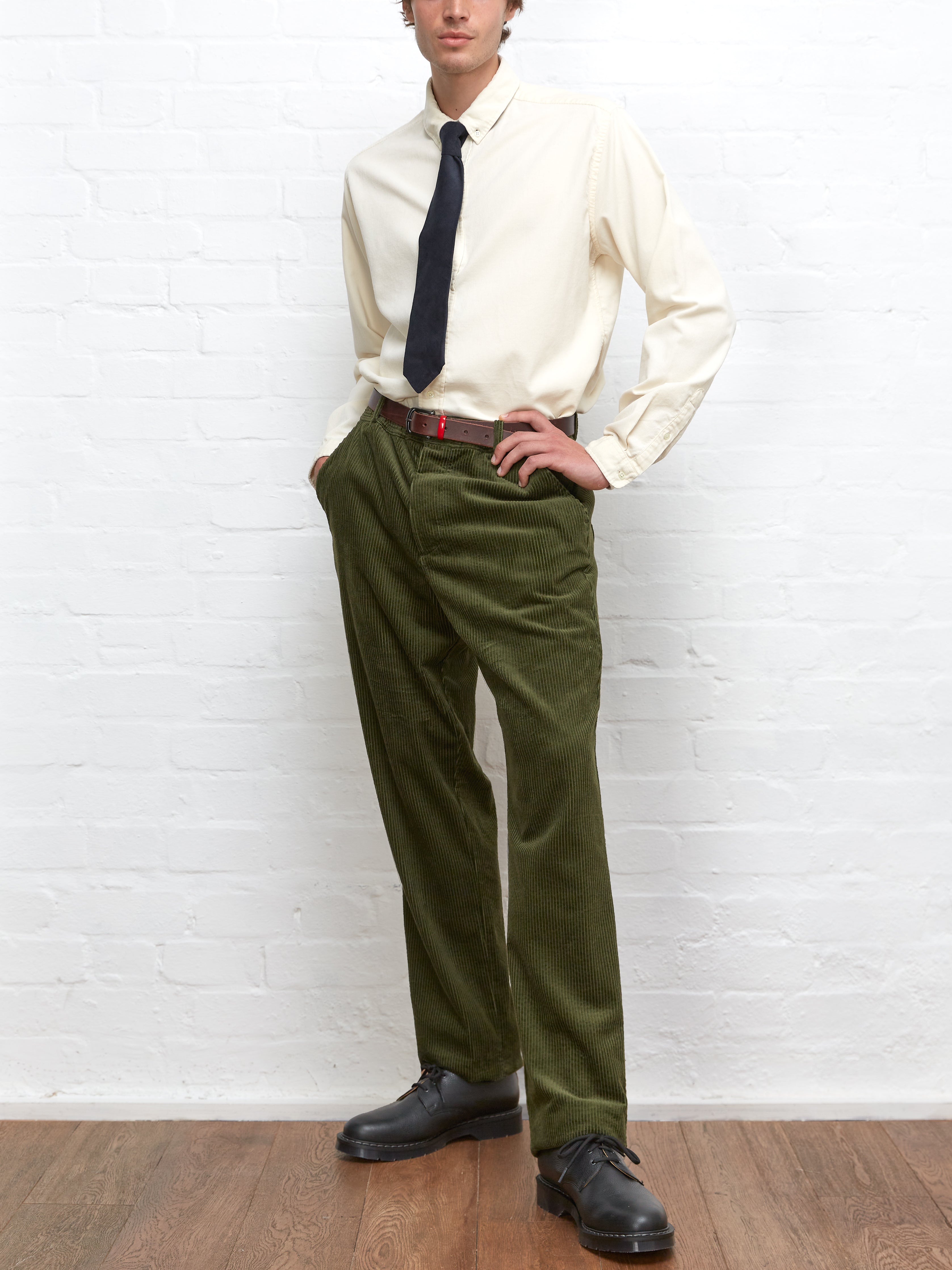 Drawstring Trousers Hudson Cord Green