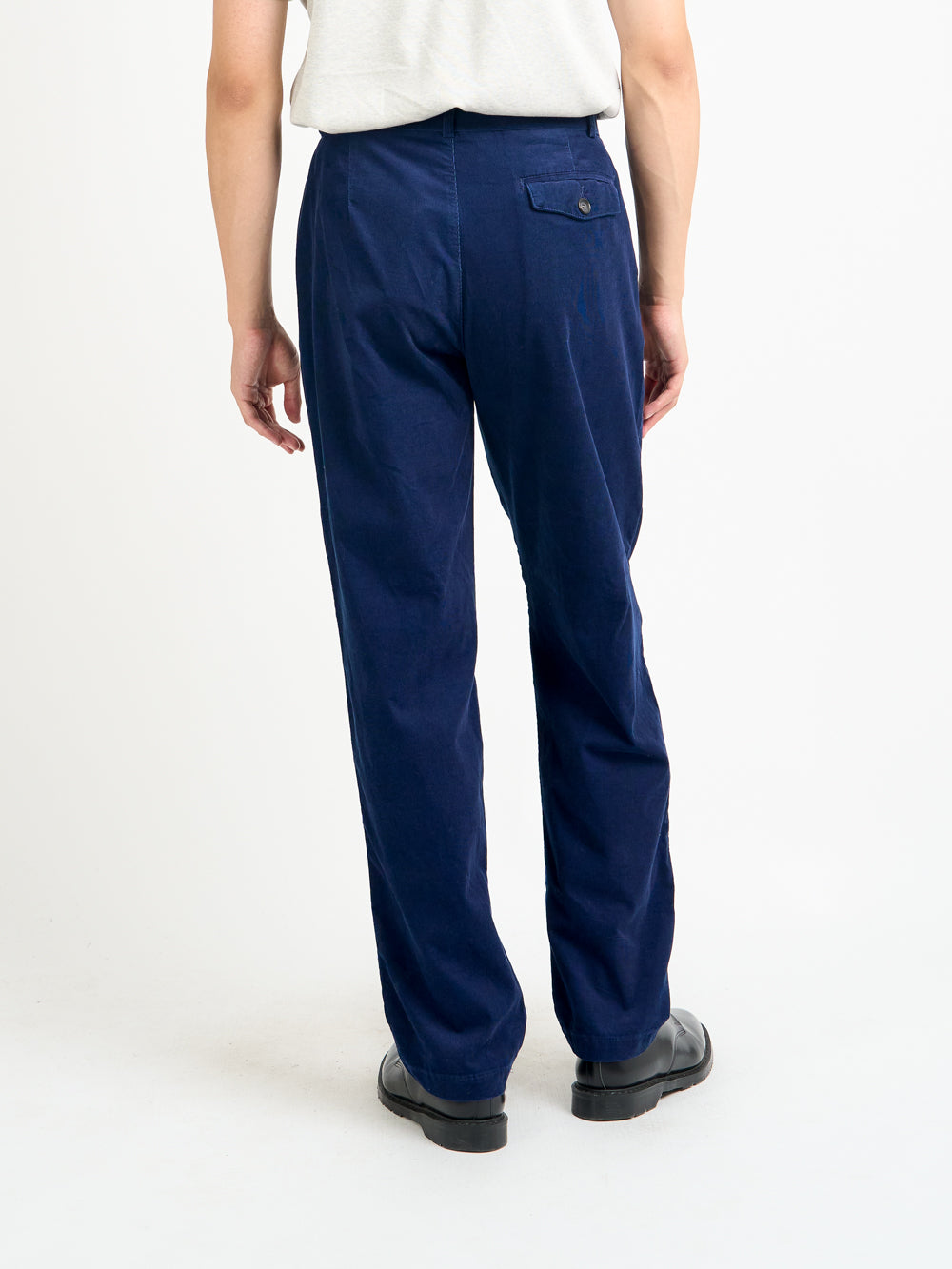 Belted Trousers Newson Cord Indigo Blue