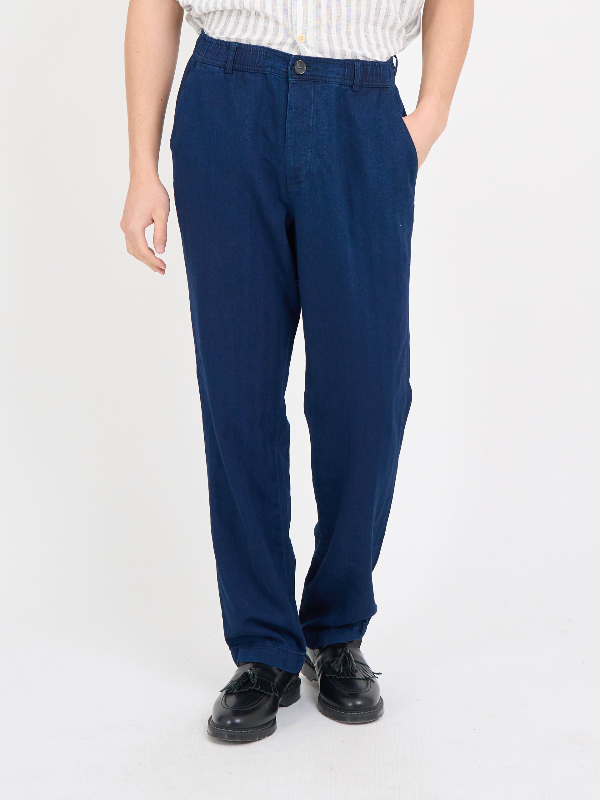 Morton Pleated Trousers Faye Indigo Blue