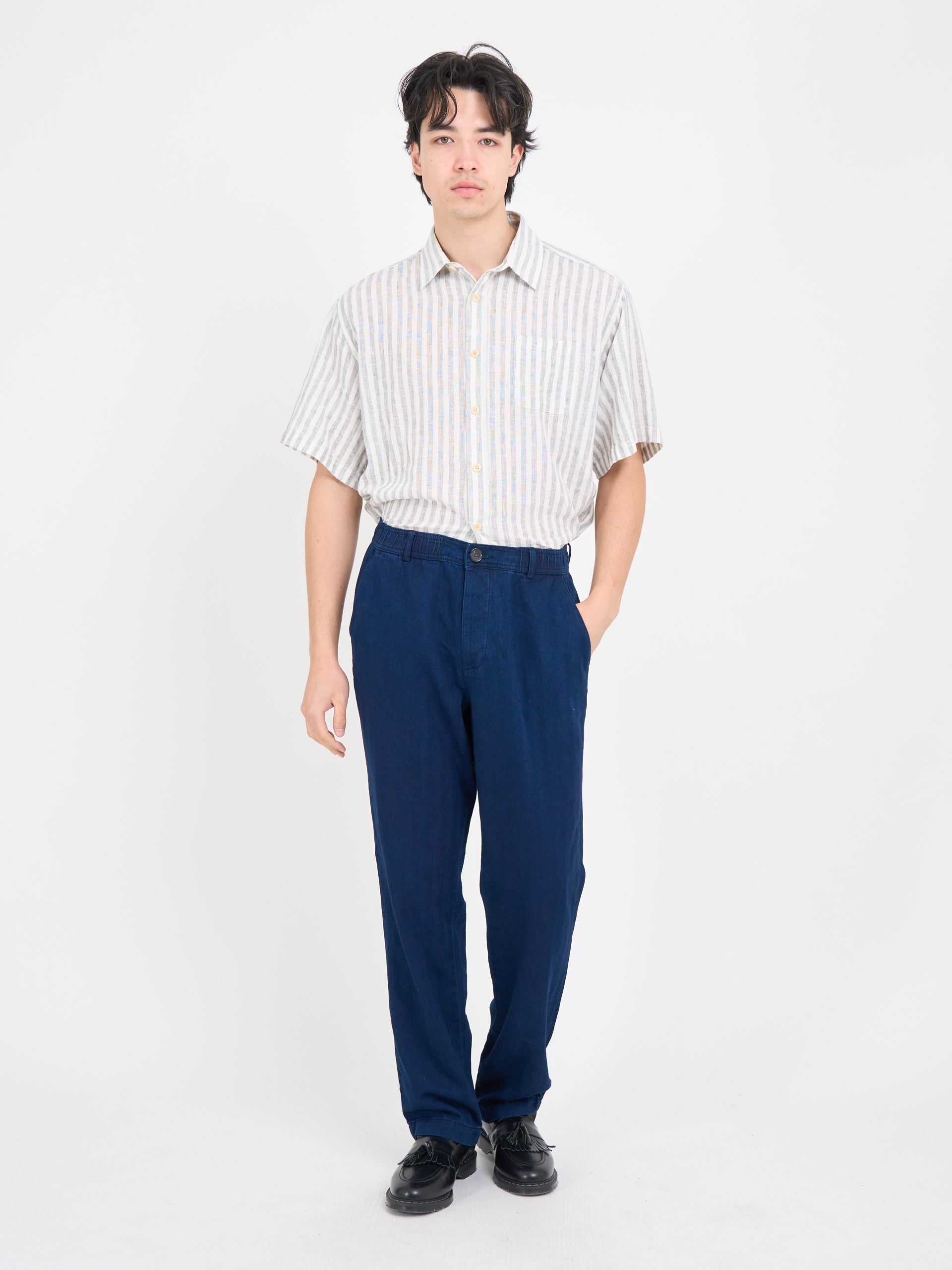 Morton Pleated Trousers Faye Indigo Blue