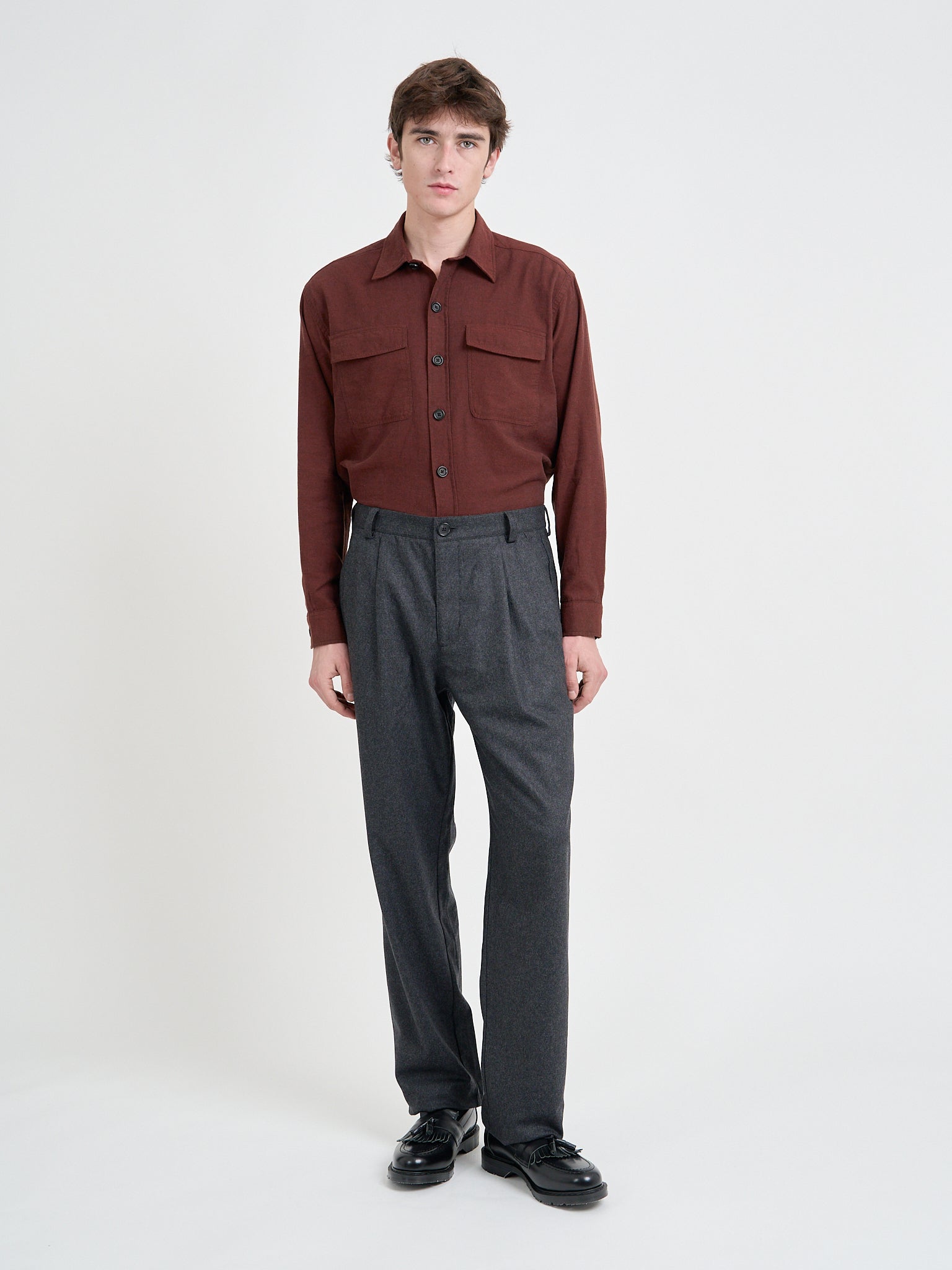 Morton Pleated Trousers Richards Charcoal