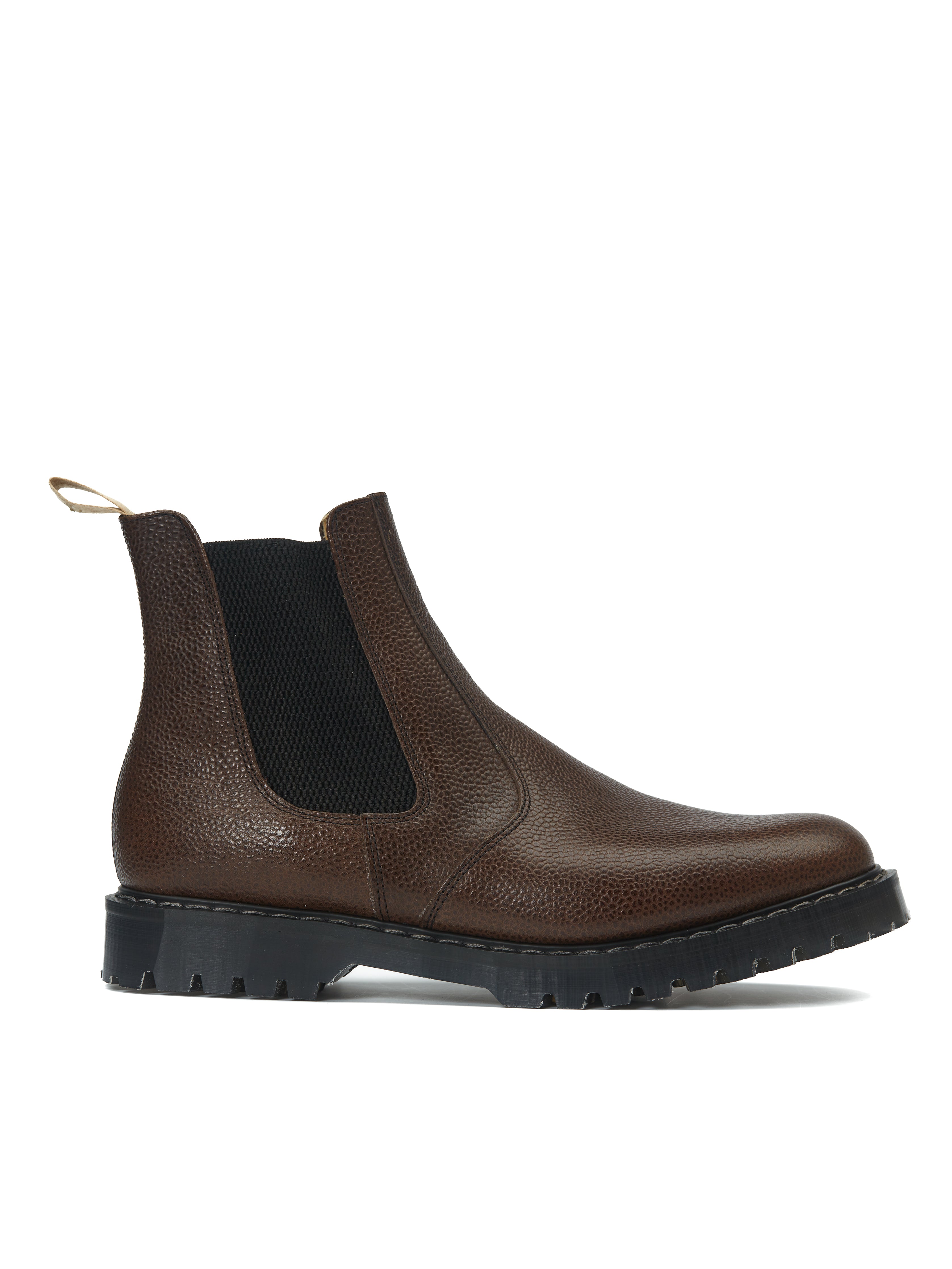 Solovair x Oliver Spencer Chocolate Brown Grain Leather Dealer Boots