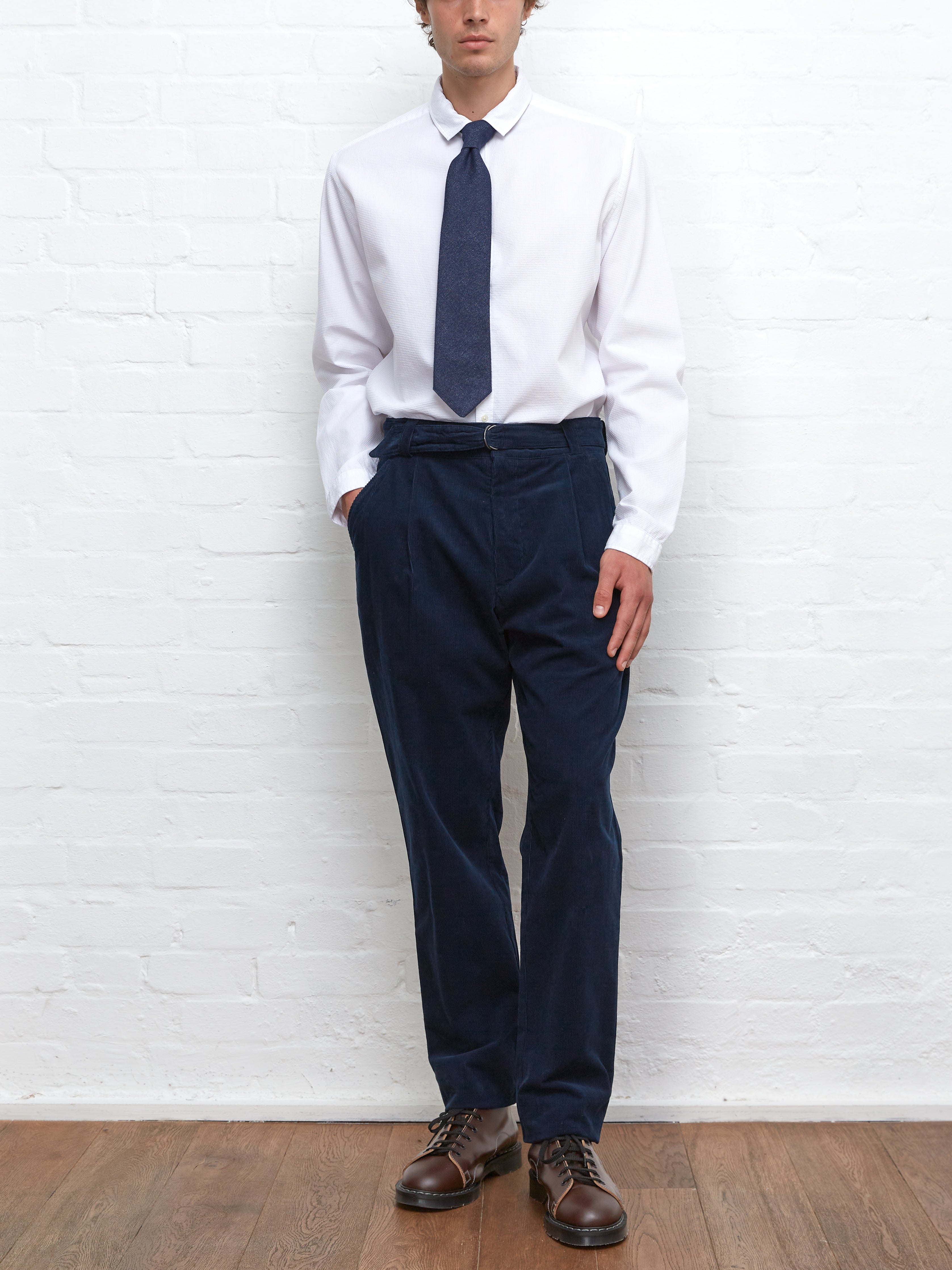 Belted Trousers Whitton Cord Navy