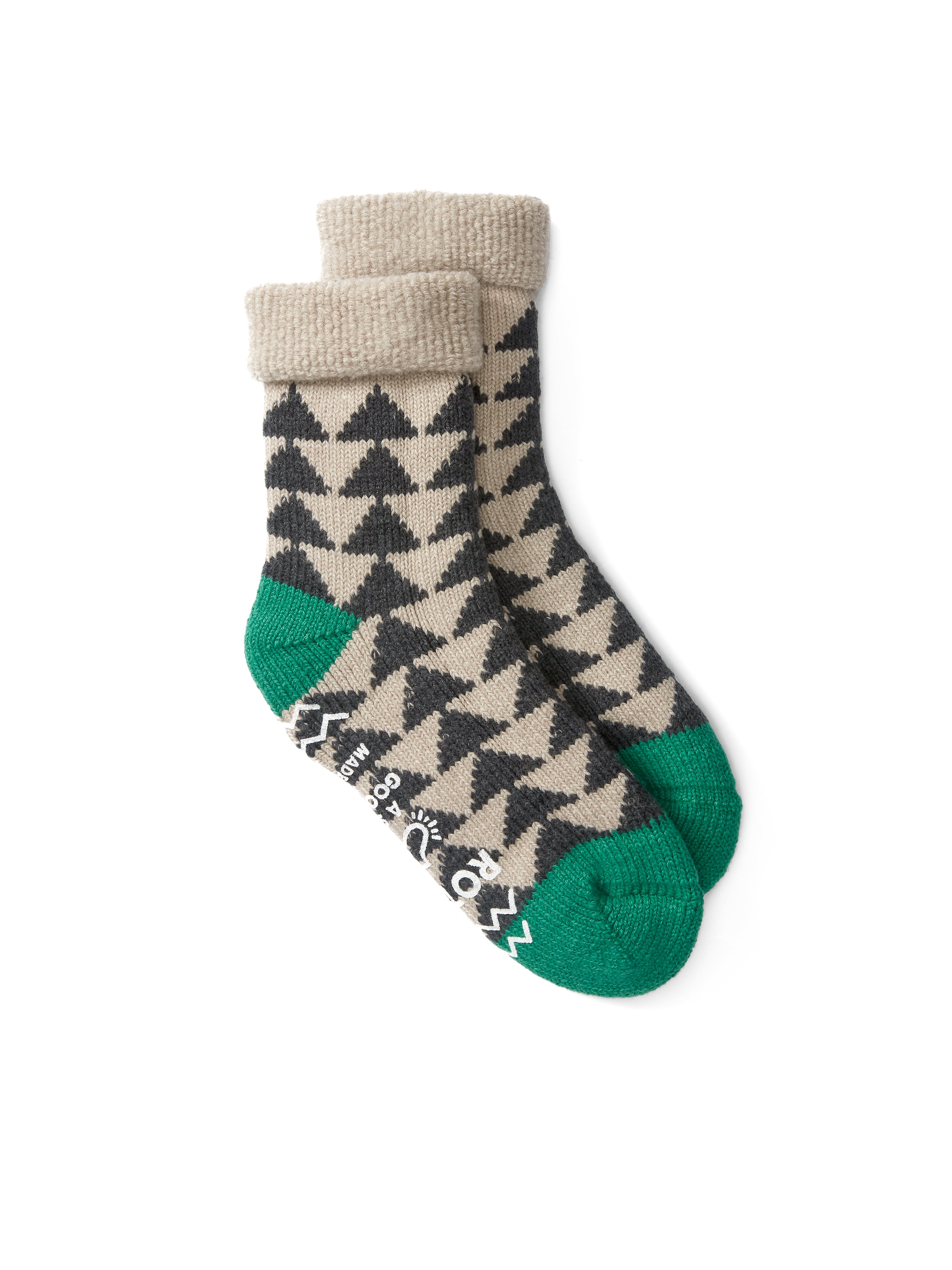 Ro To To Comfy Room Socks Sankaku Charcoal/Green