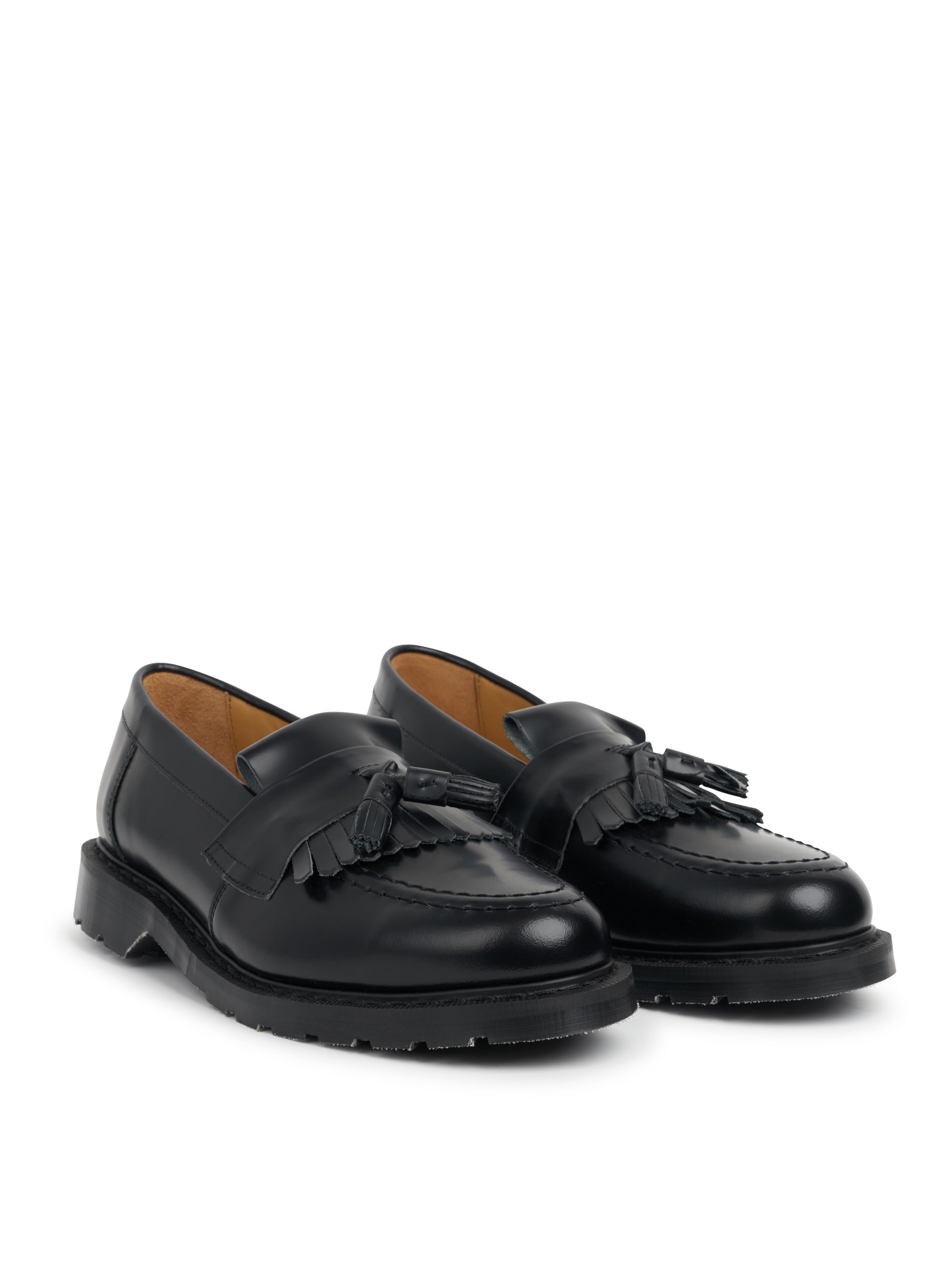 Solovair x Oliver Spencer Black Hi Shine Leather Tassel Loafer