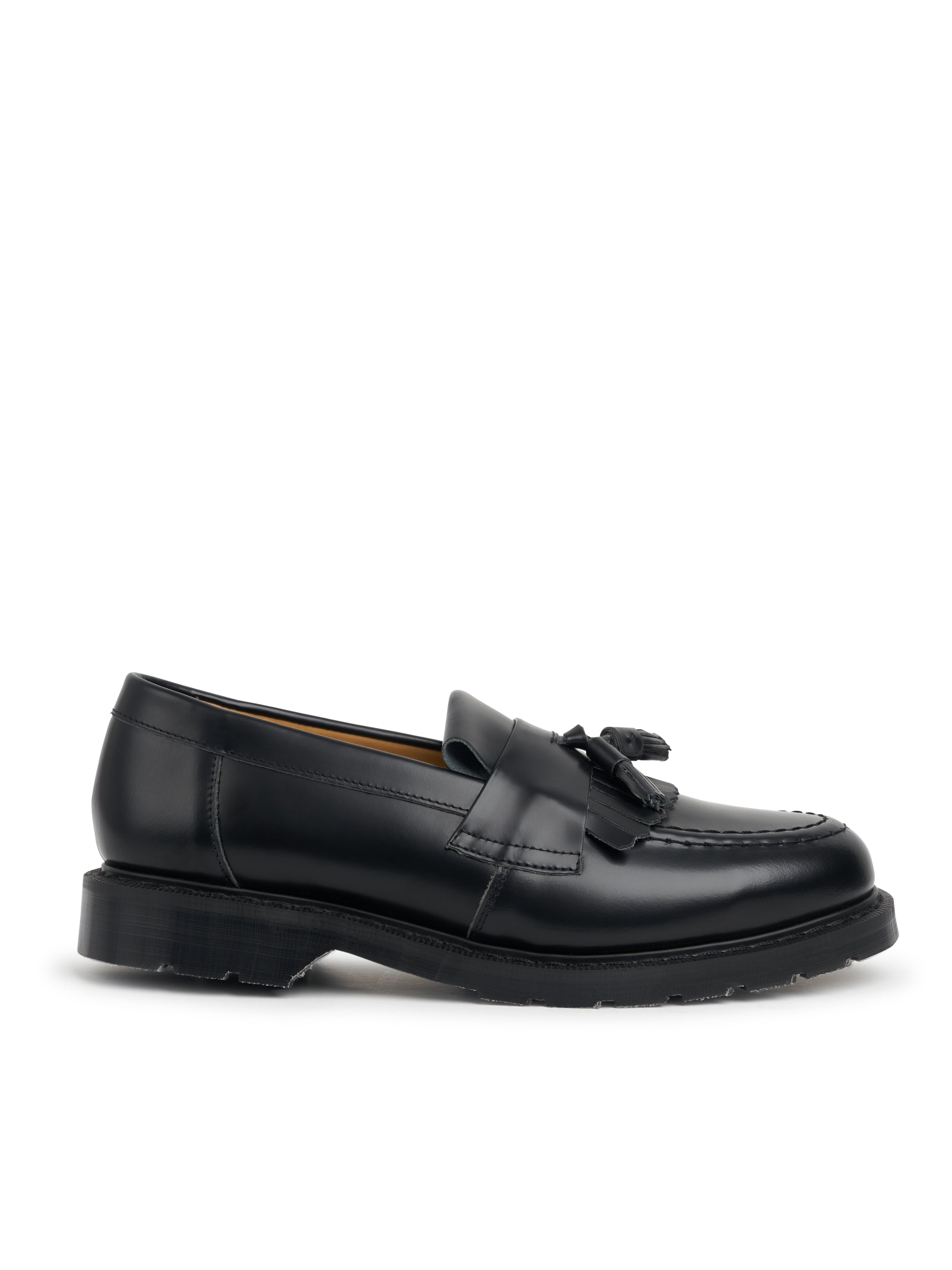 Solovair x Oliver Spencer Black Hi Shine Leather Tassel Loafer