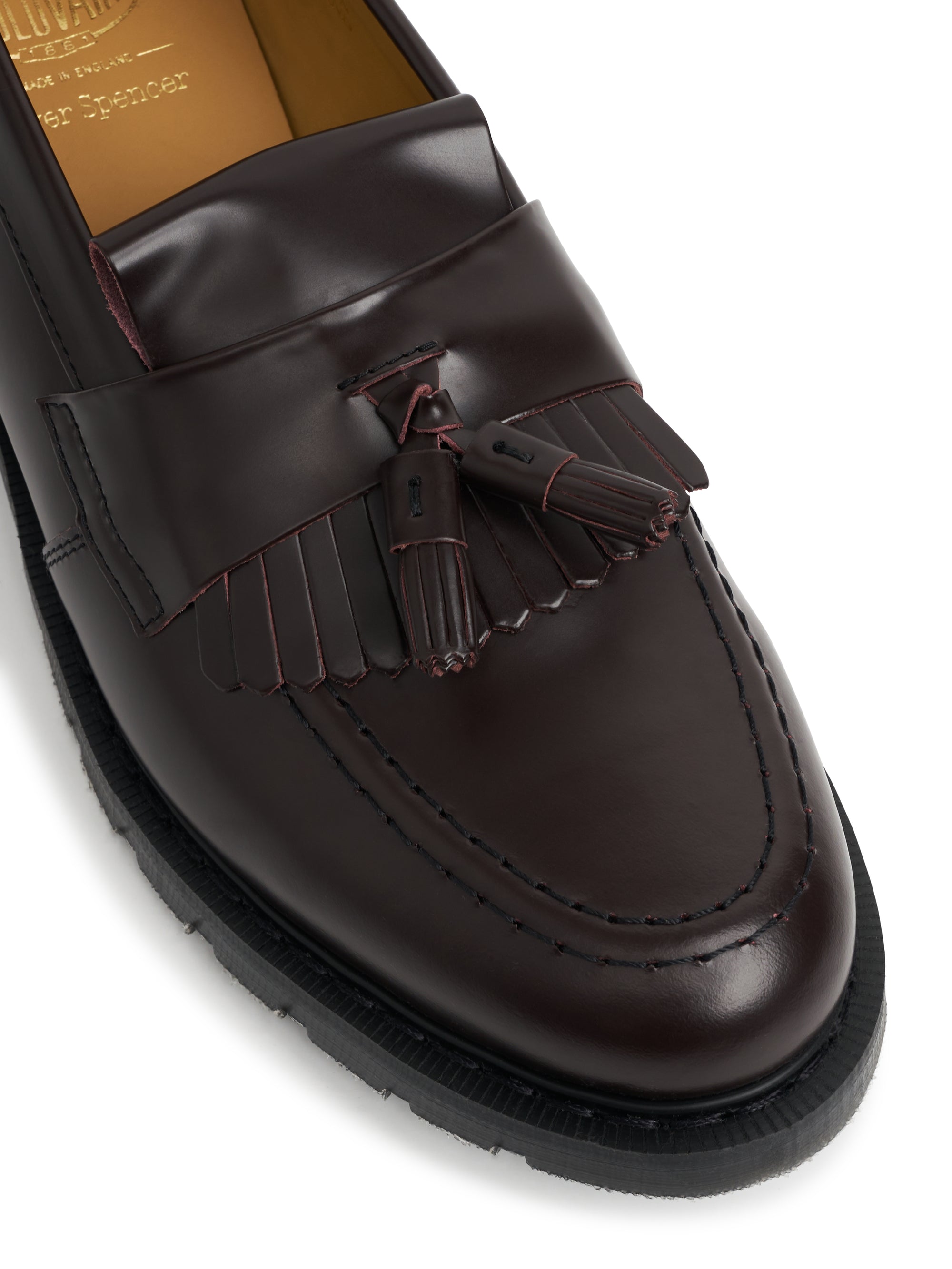 Solovair x Oliver Spencer Oxblood Hi Shine Leather Tassel Loafer